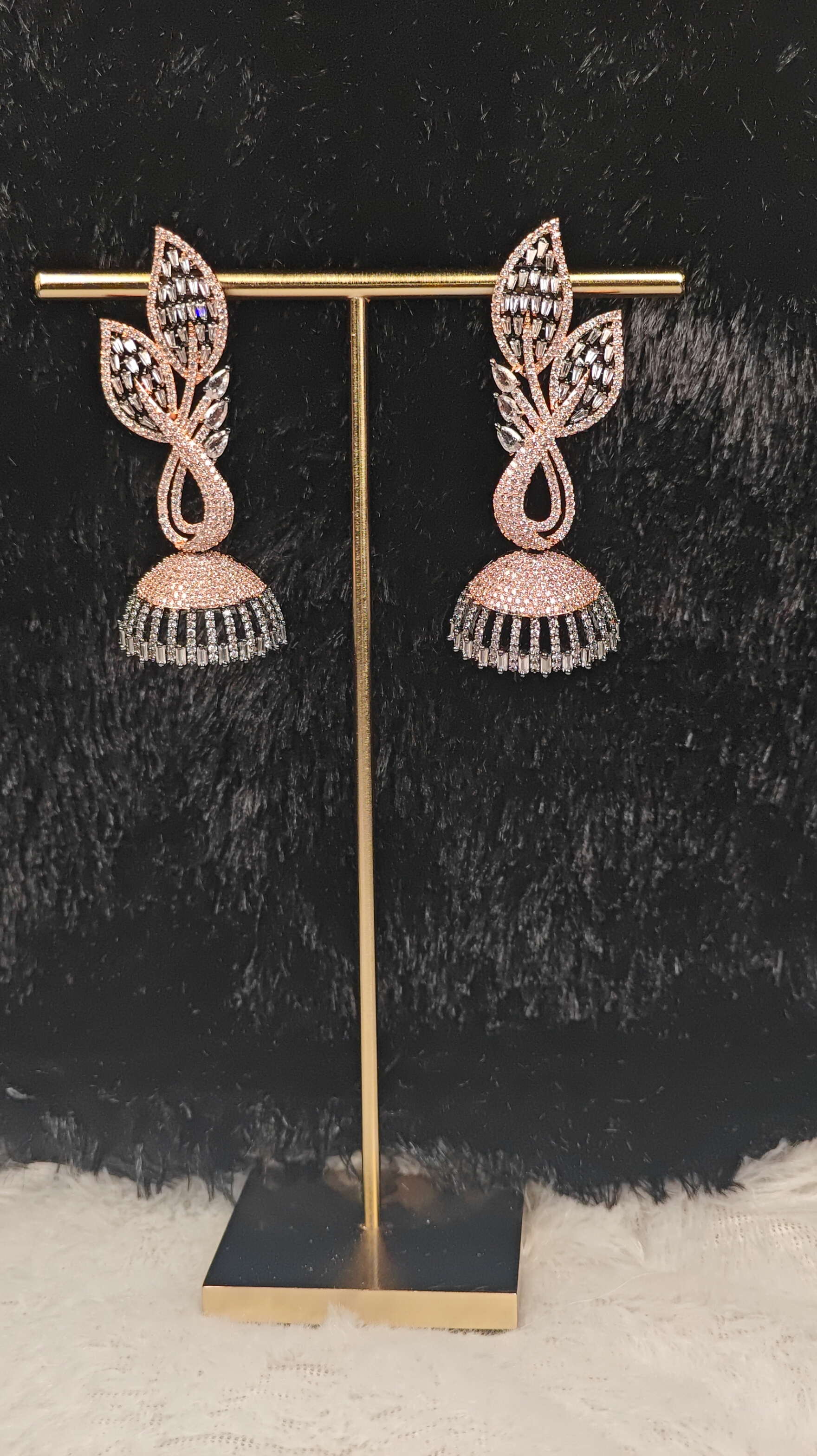 Rose Gold Glam Tassel Drop Earrings