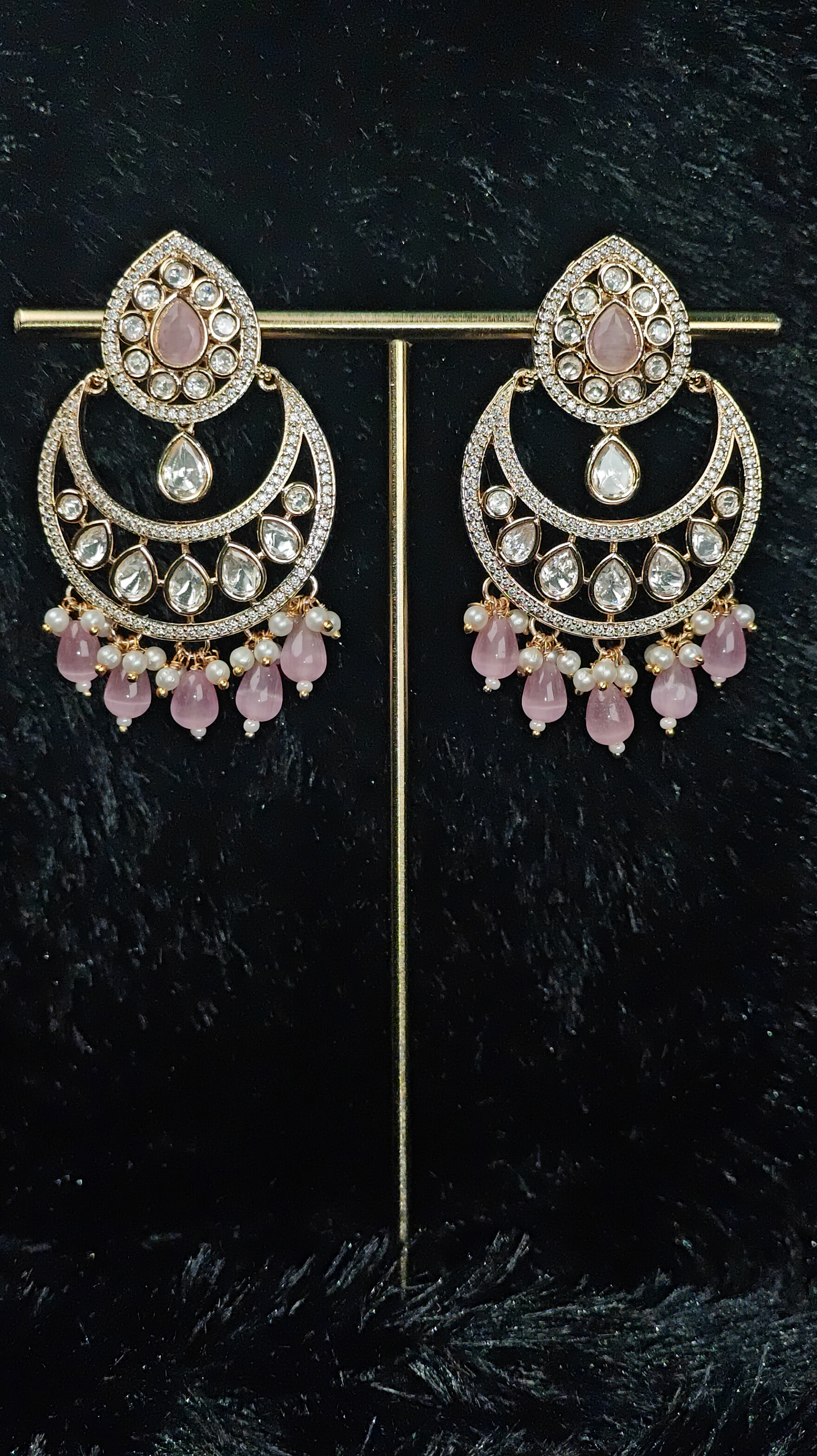 Blush Pink Chaandbali earrings
