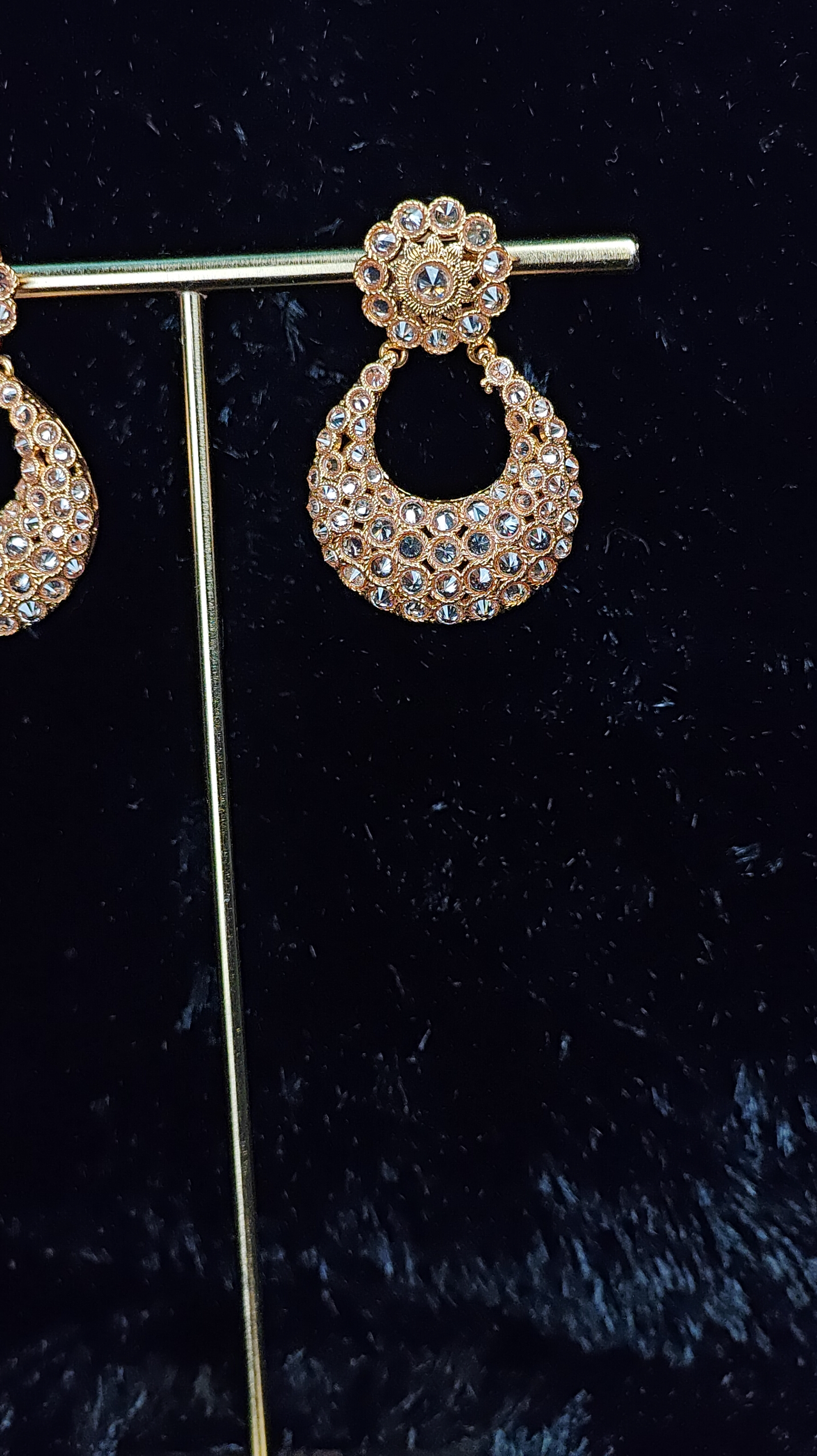 Antique Kundan Studded Hoop Earrings