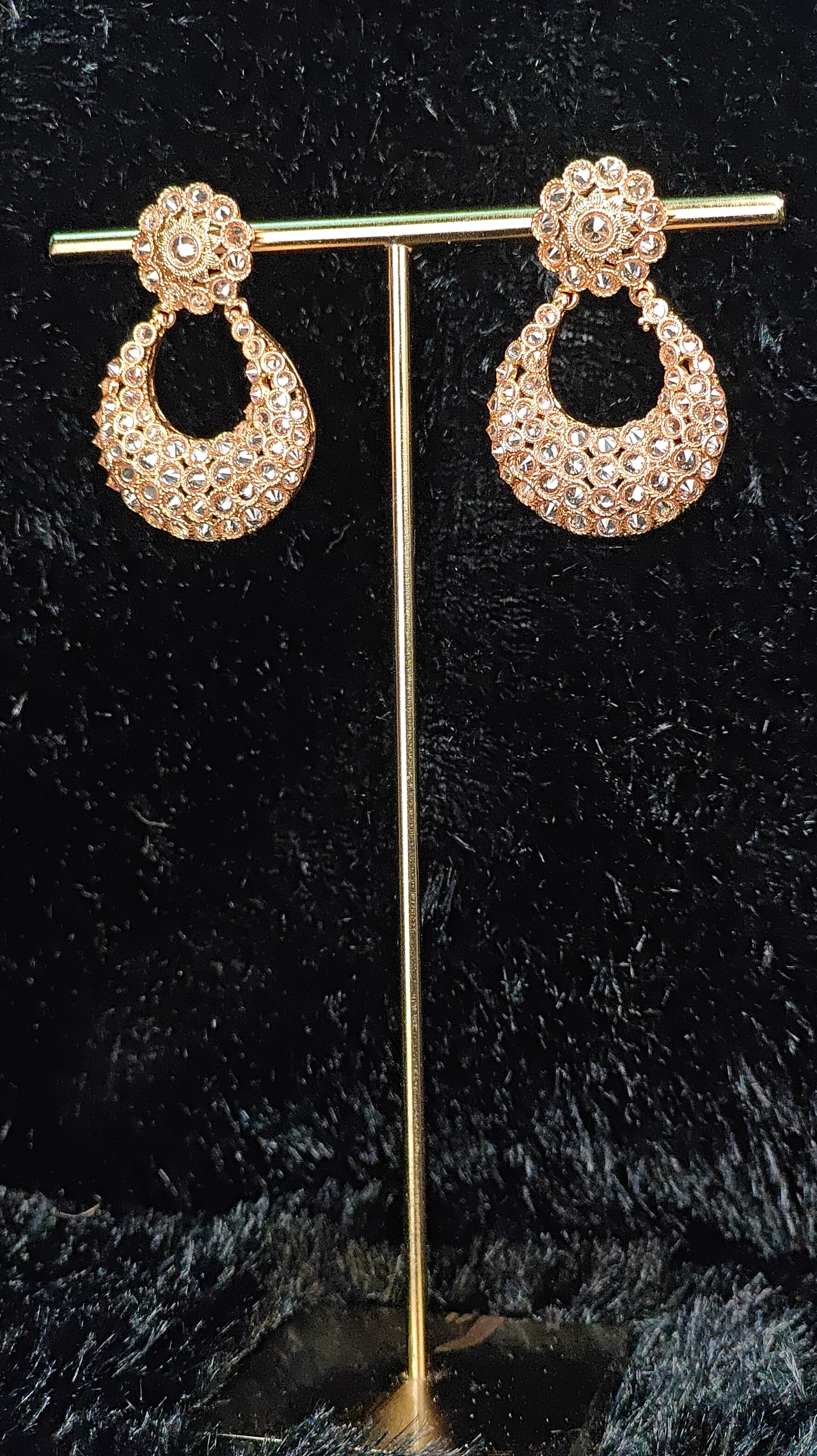 Antique Kundan Studded Hoop Earrings