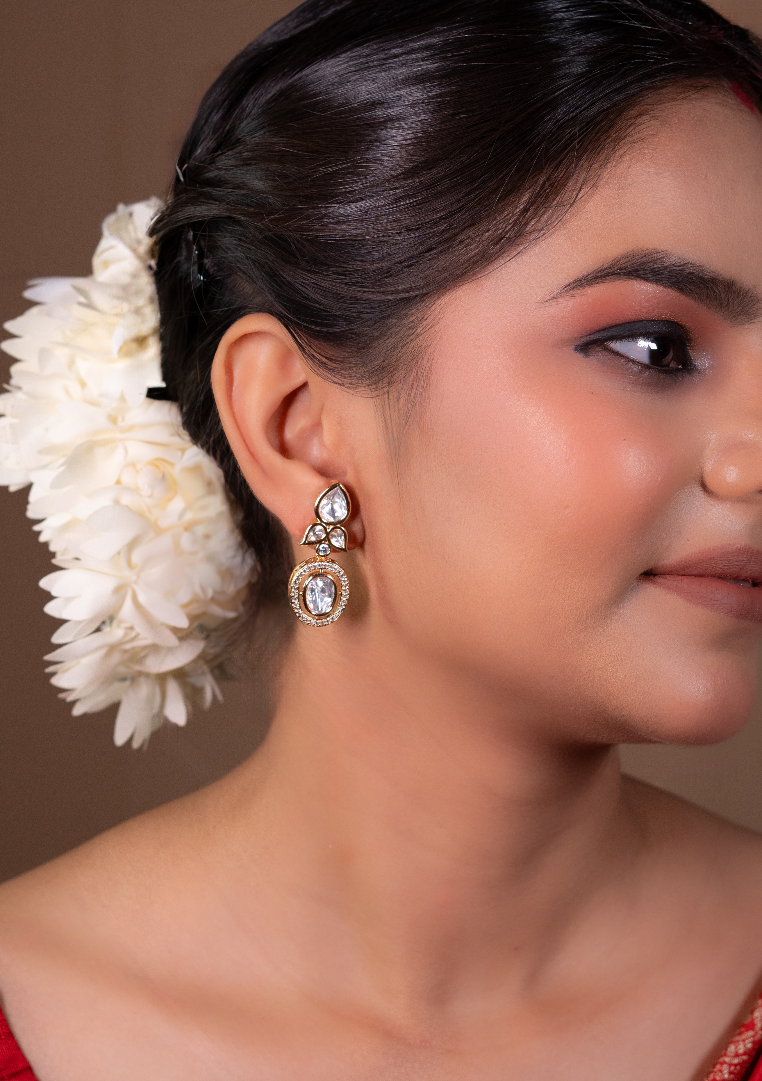 Golden Cascade Kundan Earrings