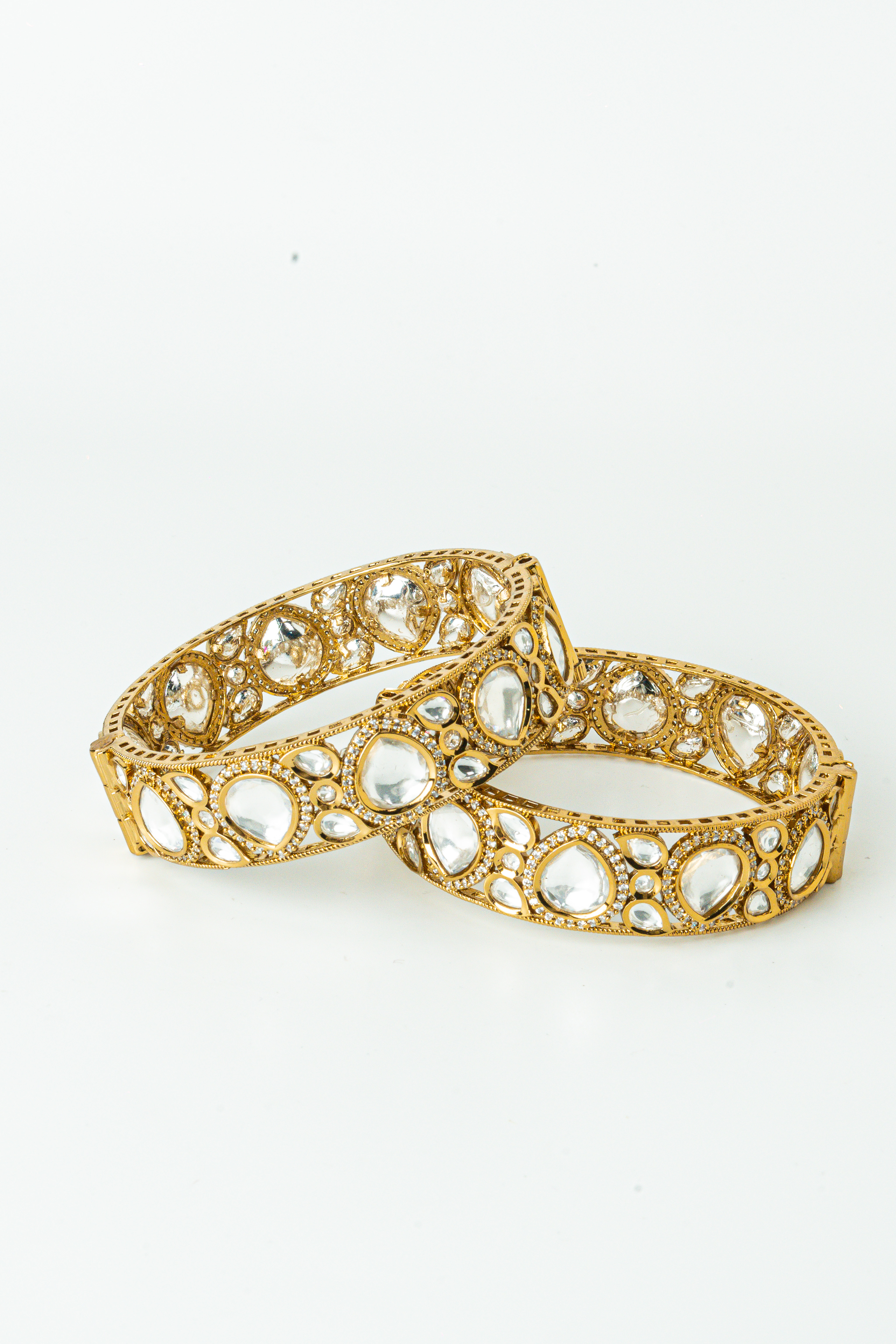 Antique Kundan CZ Screw Bangles