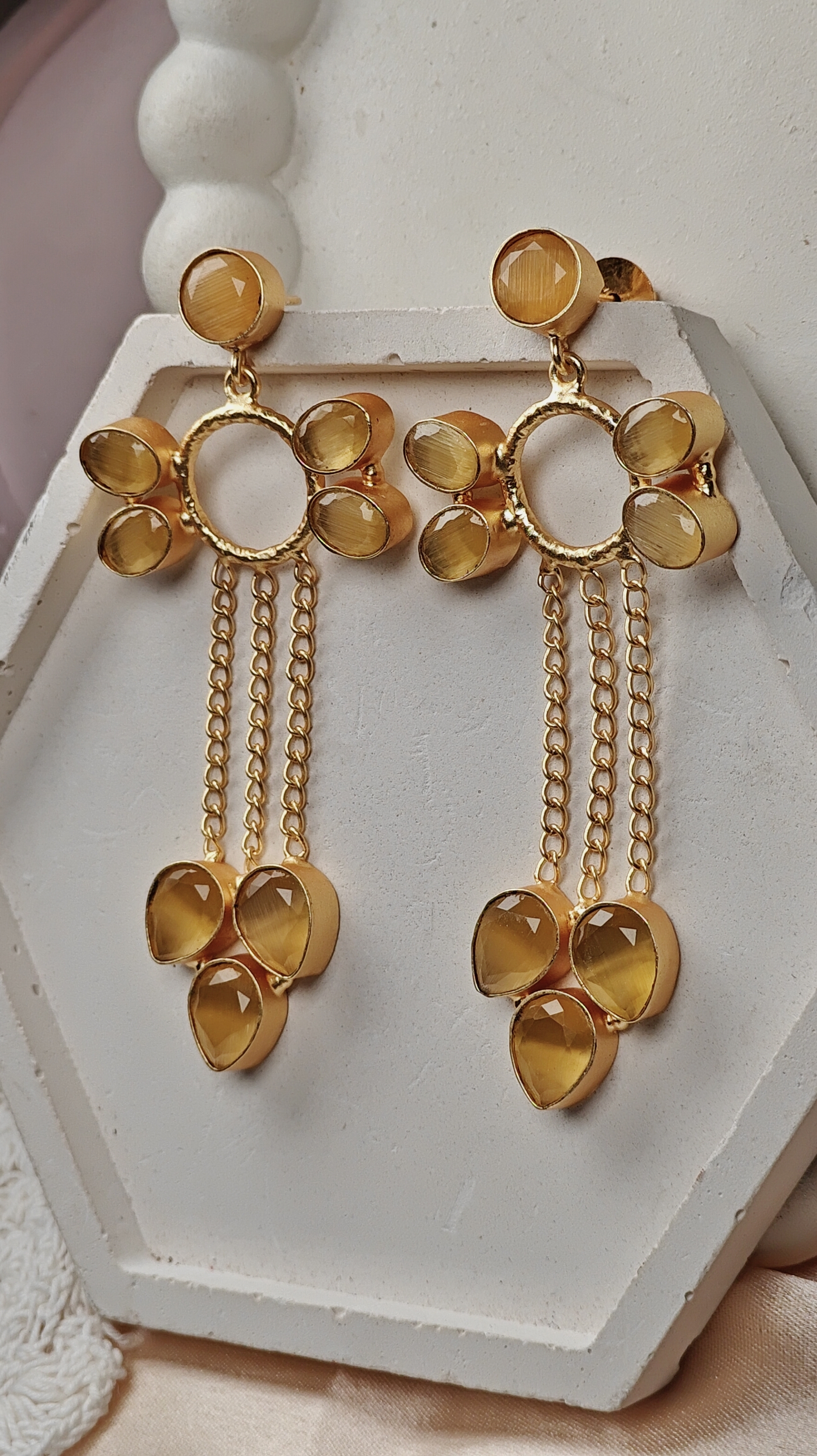 Royal Marigold Gold-Plated Dangle Earrings