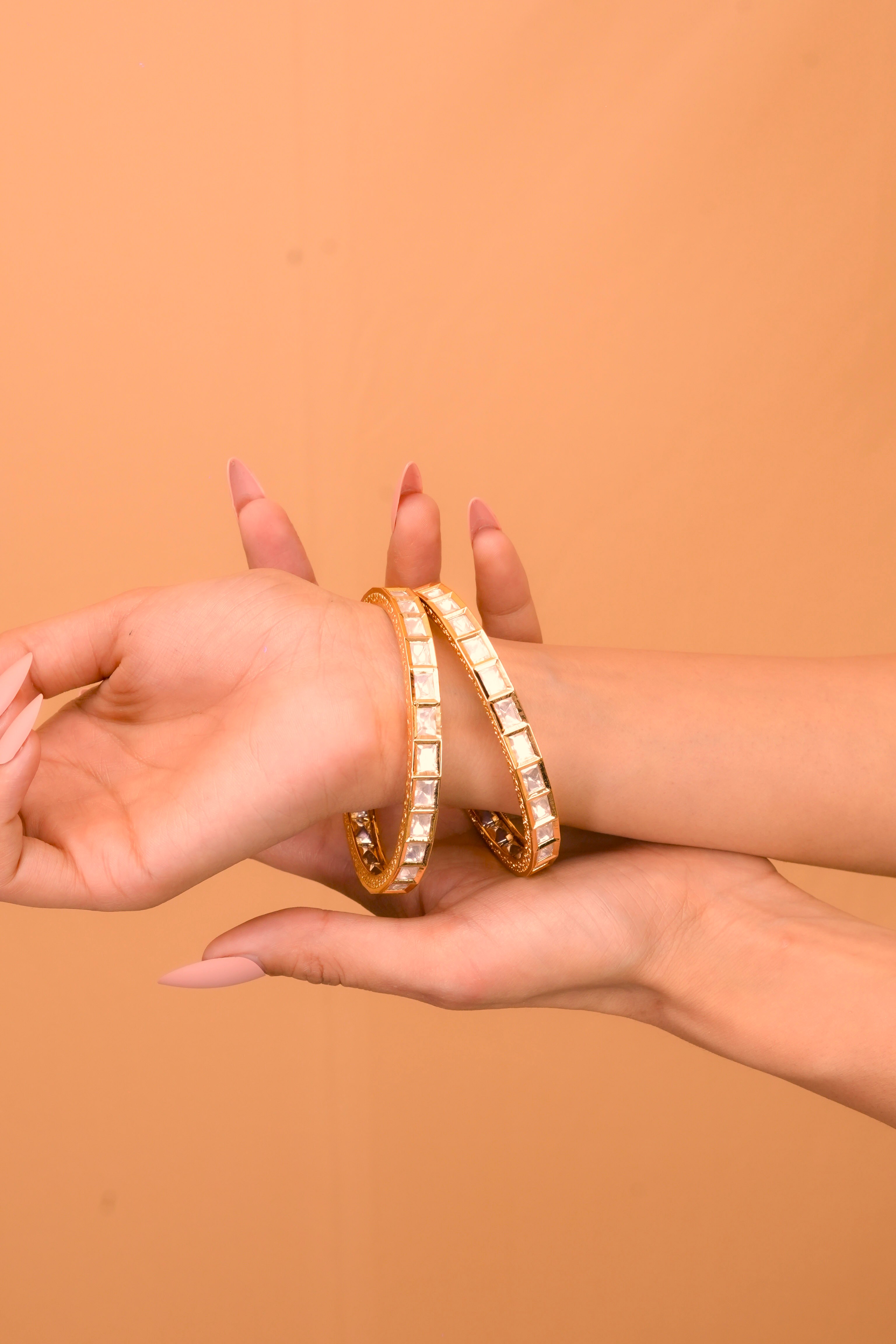 Traditional Screw Kundan Gold Bangles