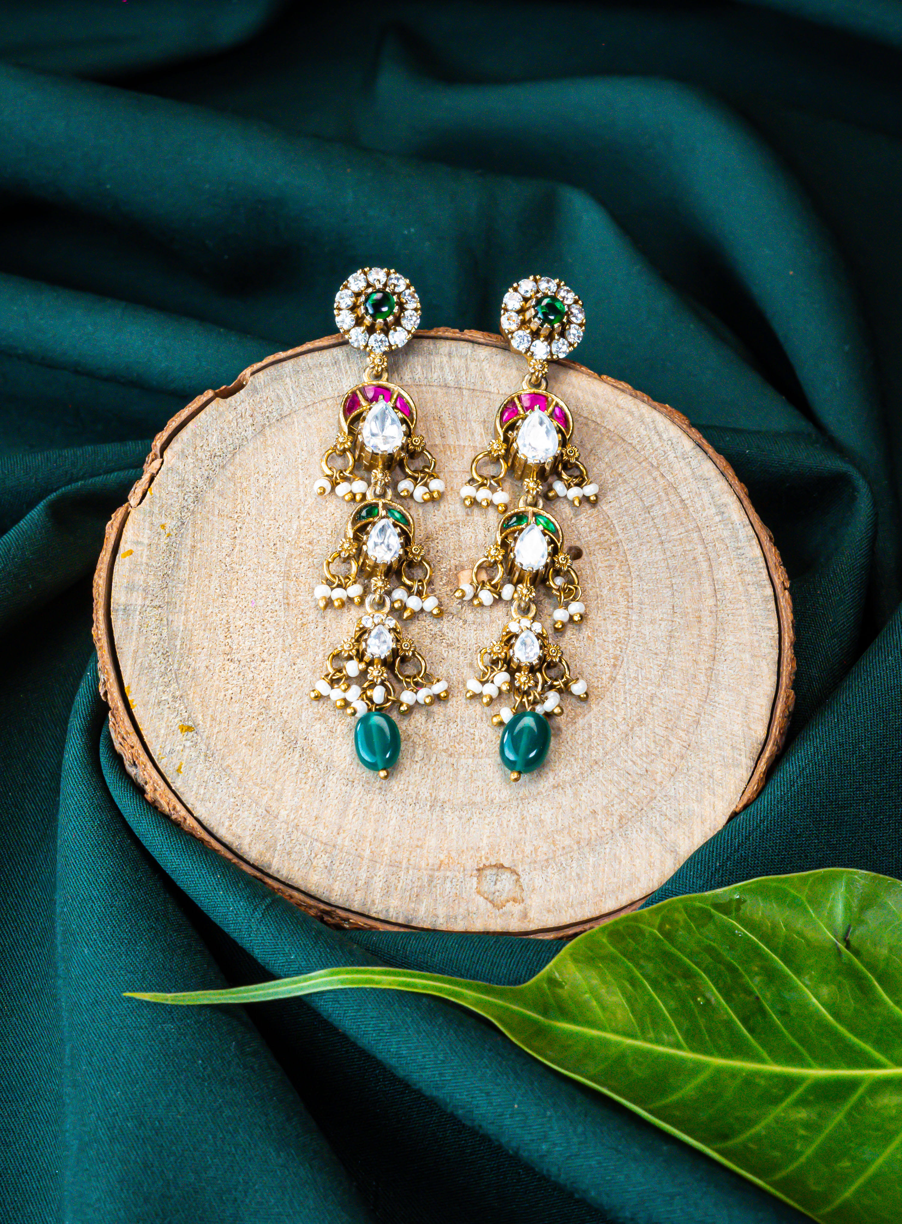 Multicolor Meenakari Kundan Drops