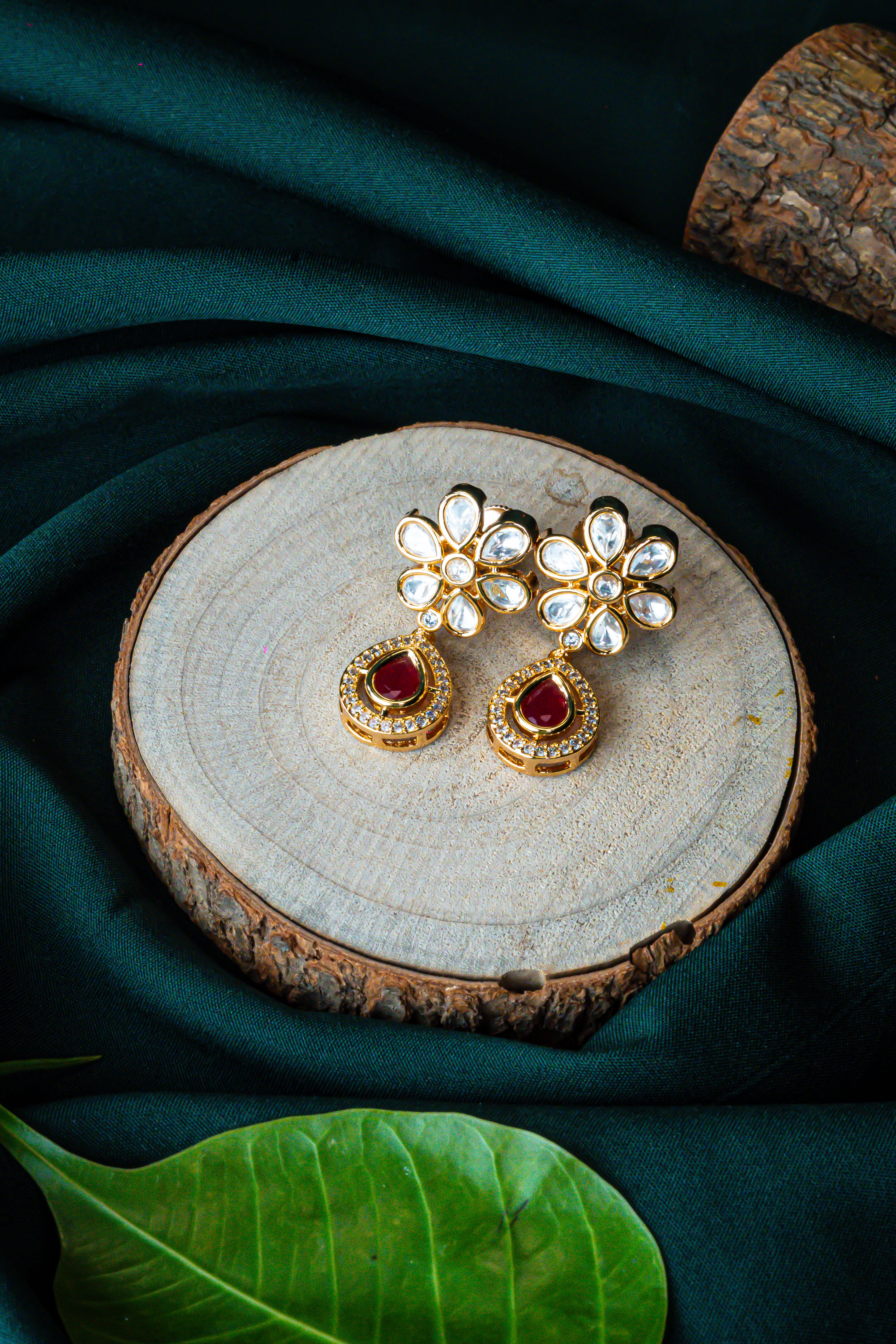 Ruby Regal Kundan Danglers