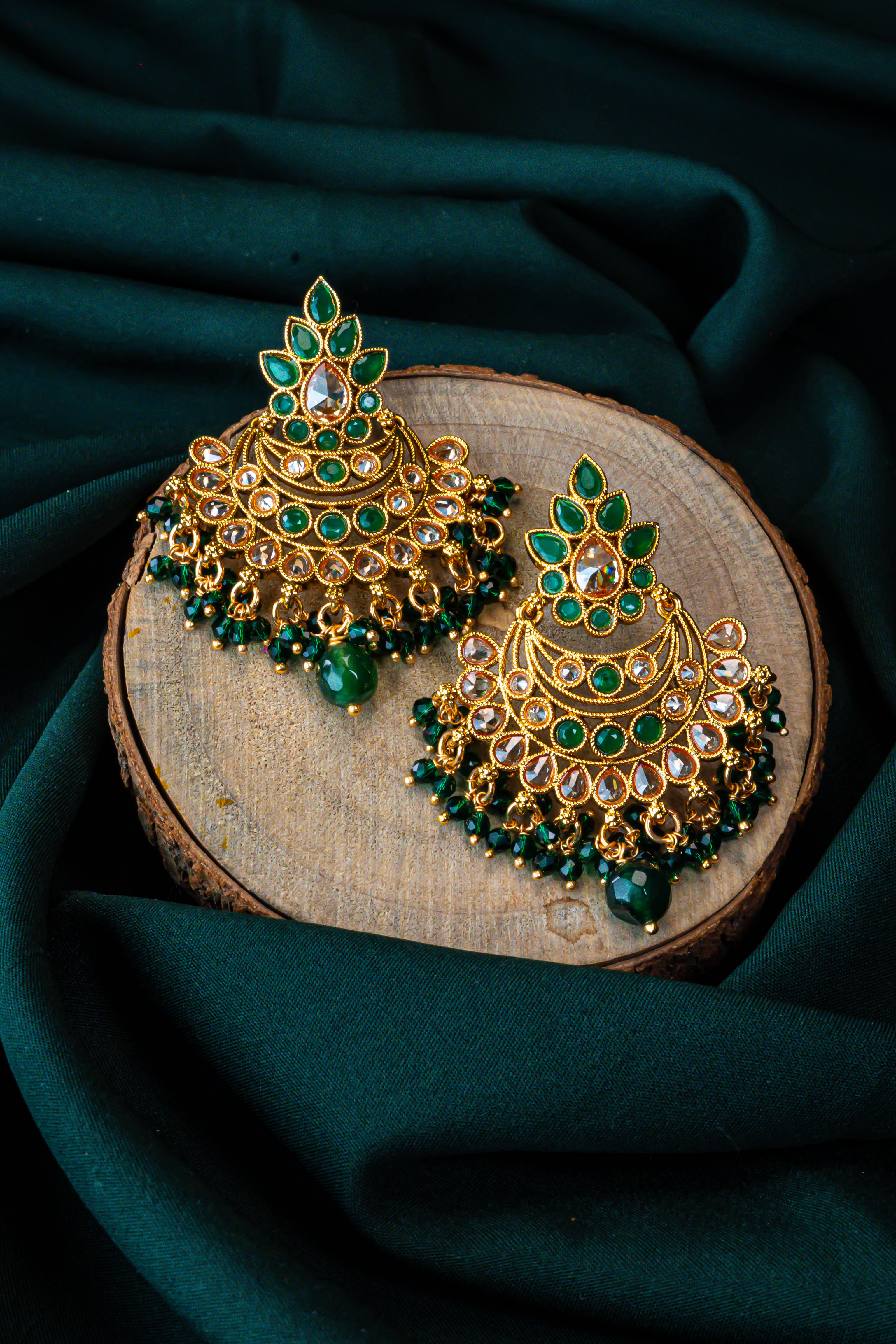 Jade Radiance Kundan Studs
