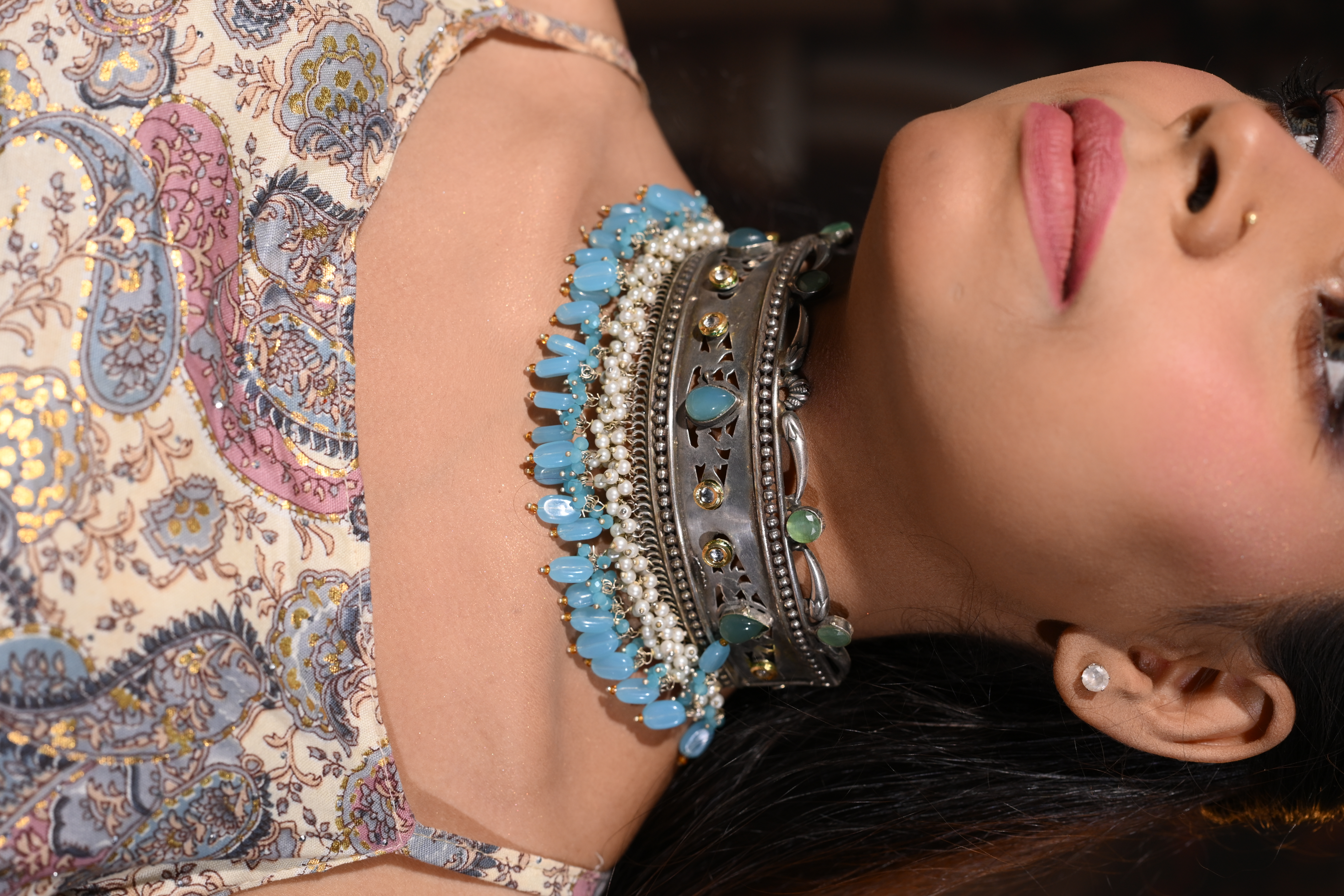 Turquoise Royale Oxidised Hasli