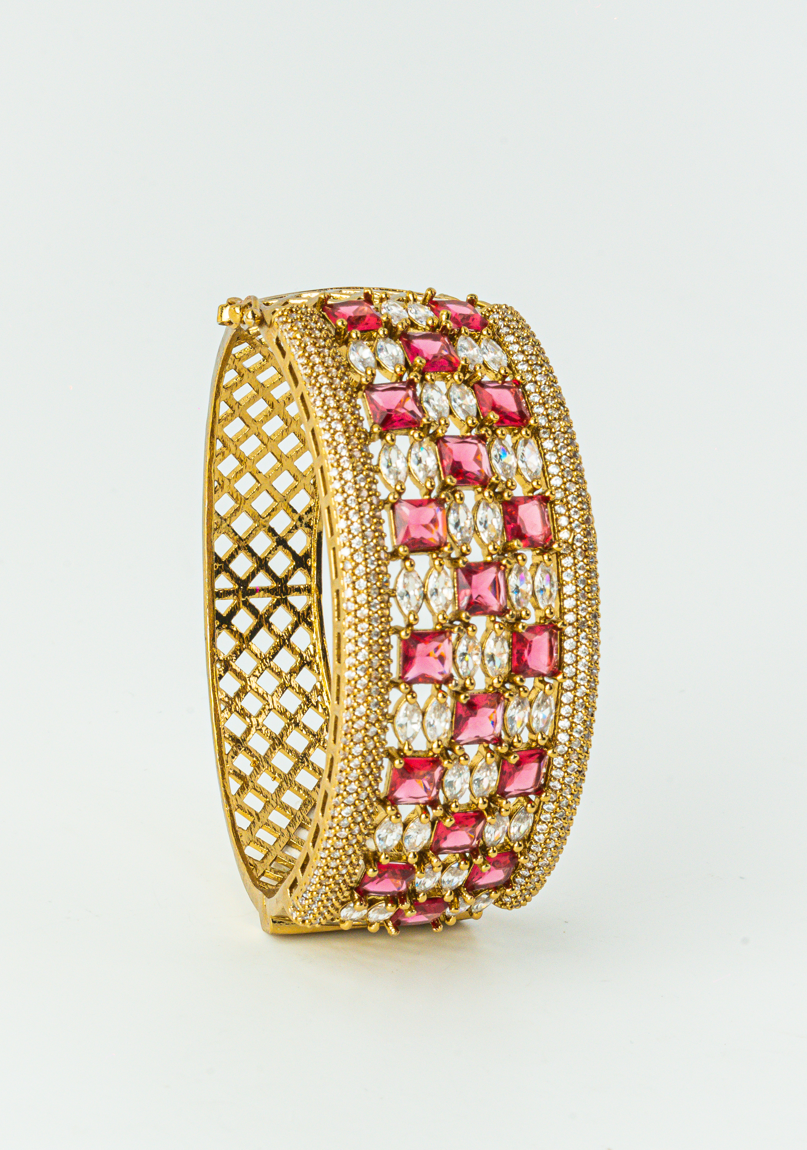 Ruby & White CZ Antique Bracelet