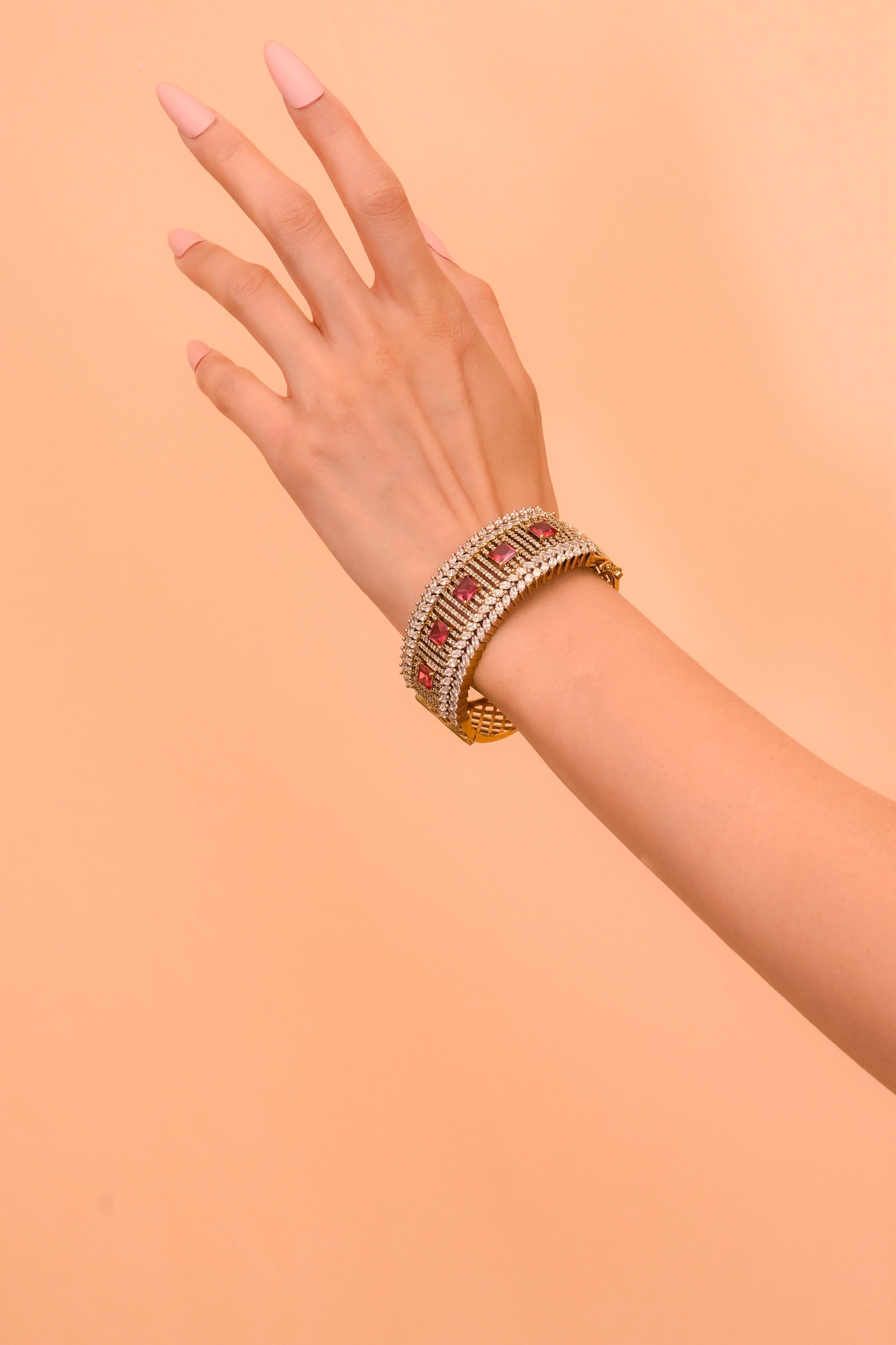 Ruby & White CZ Heritage Bracelet