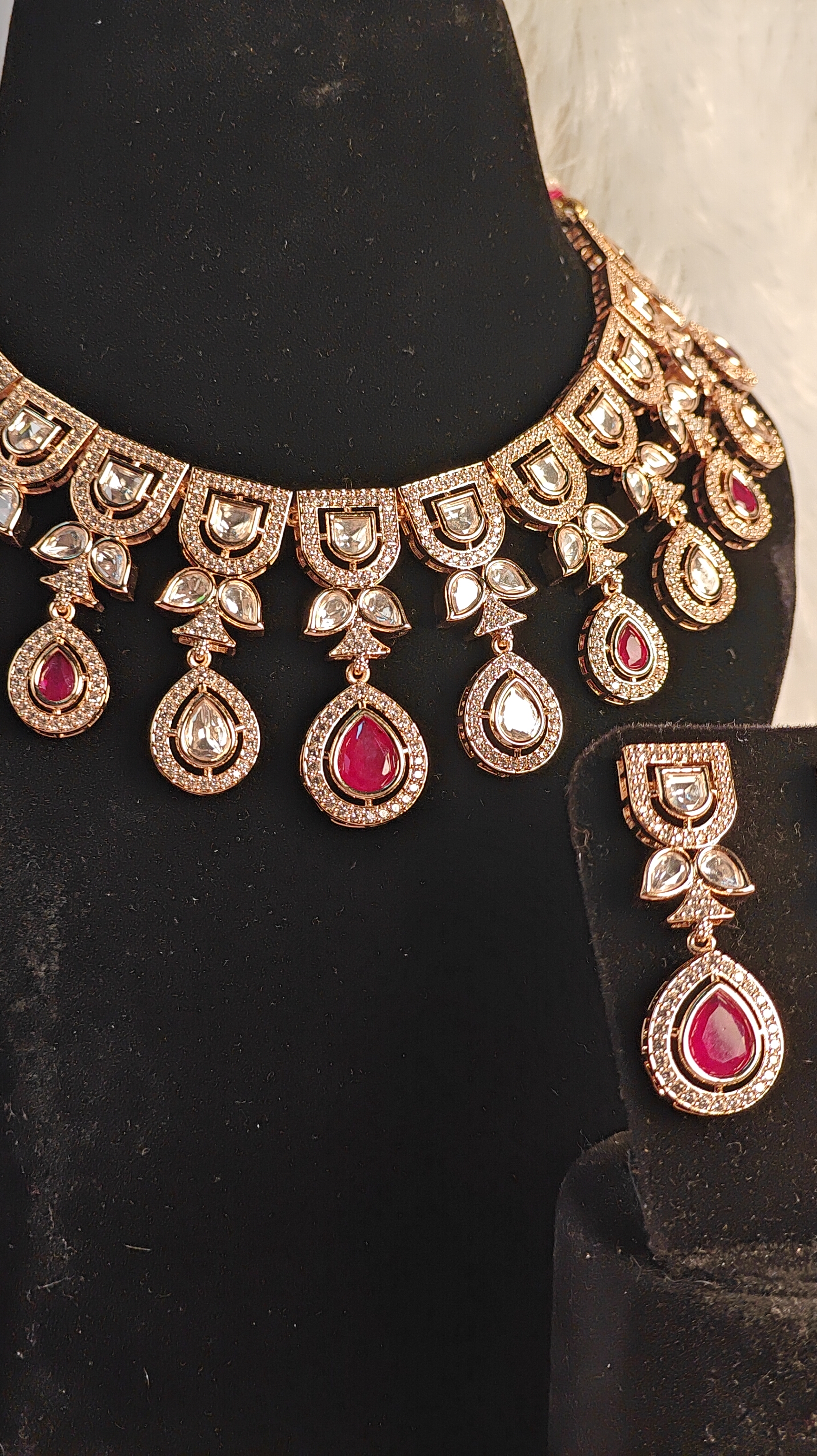 Royal Ruby Bridal Kundan Necklace Set