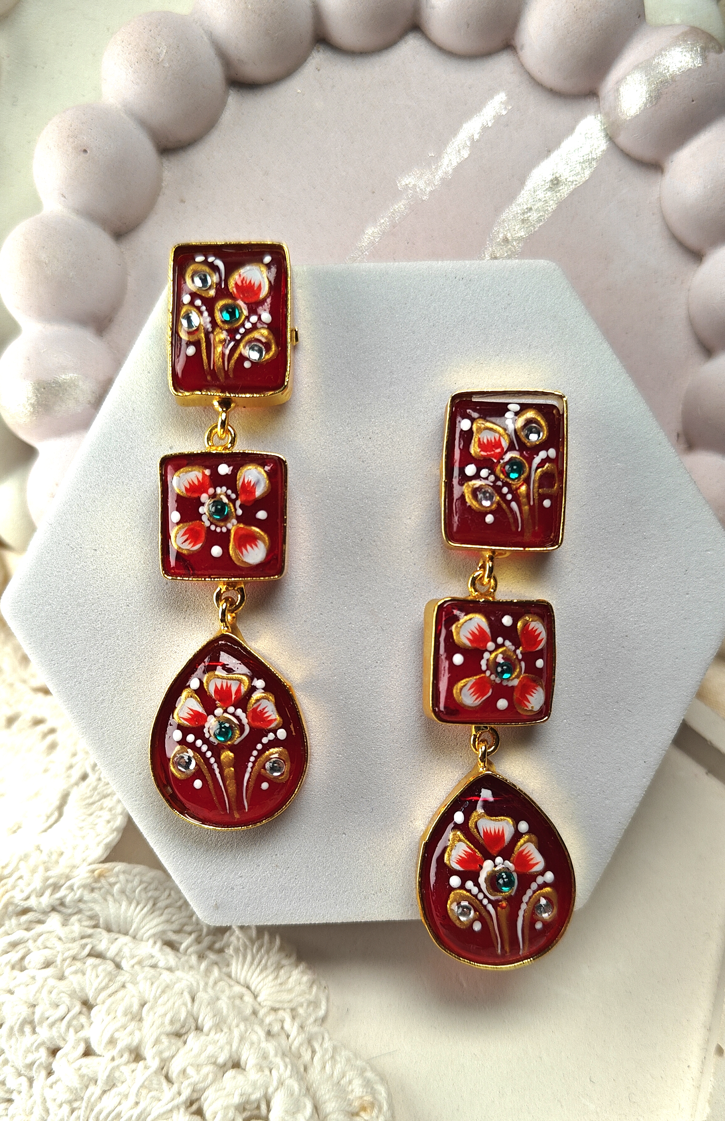 Gulnar Meenakari Earrings