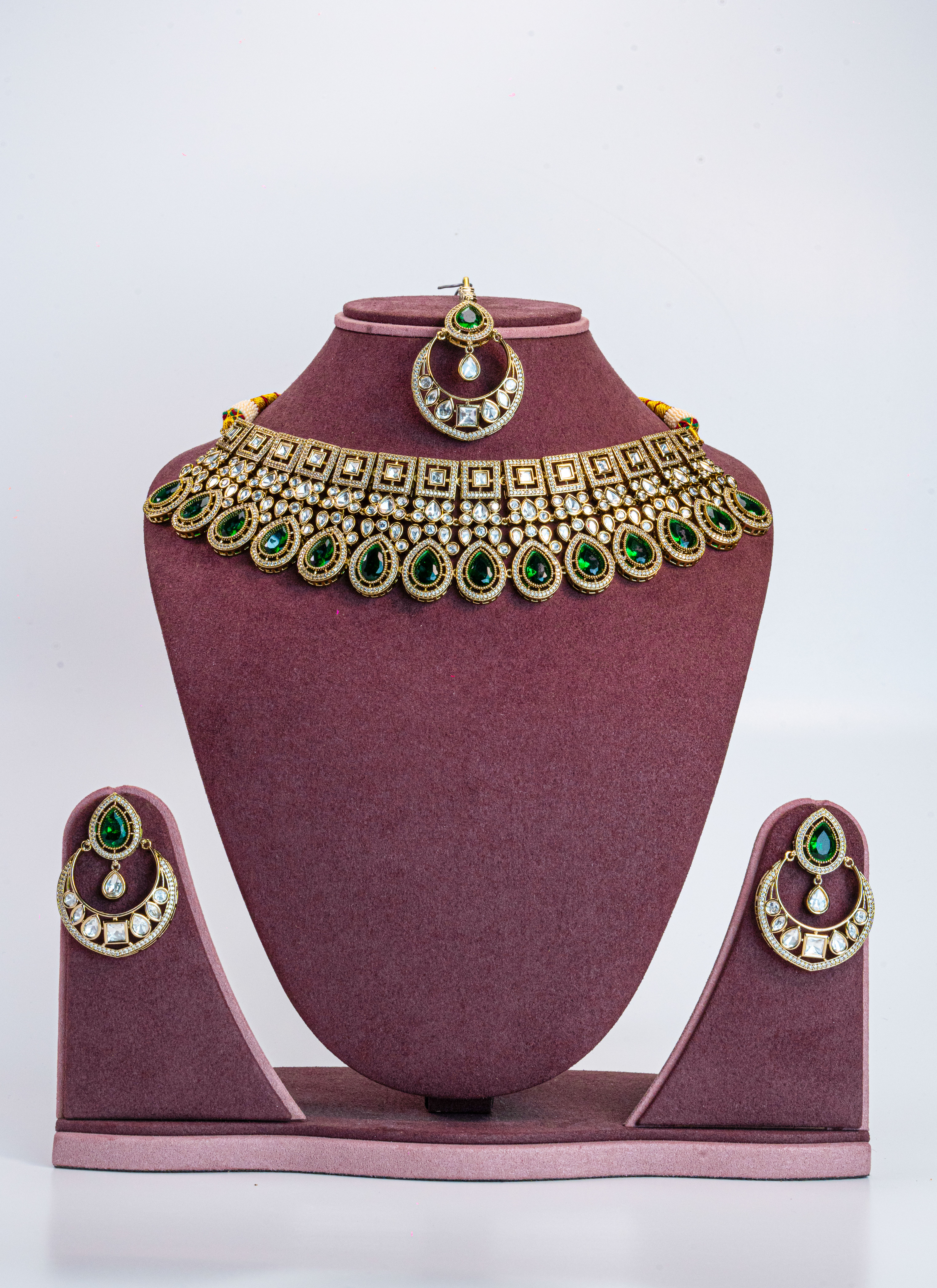 Antique Green CZ Kundan Choker