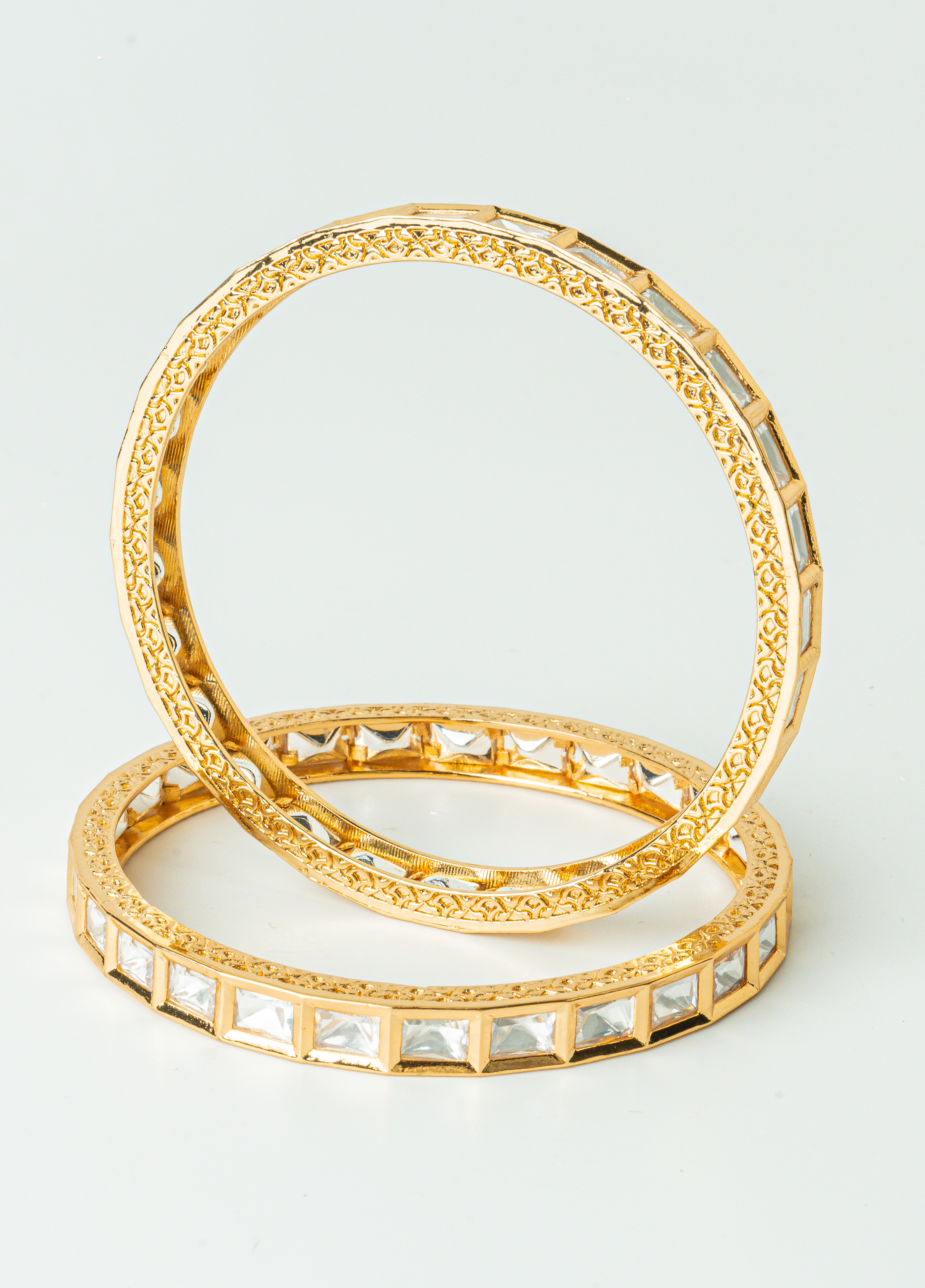 Traditional Screw Kundan Gold Bangles