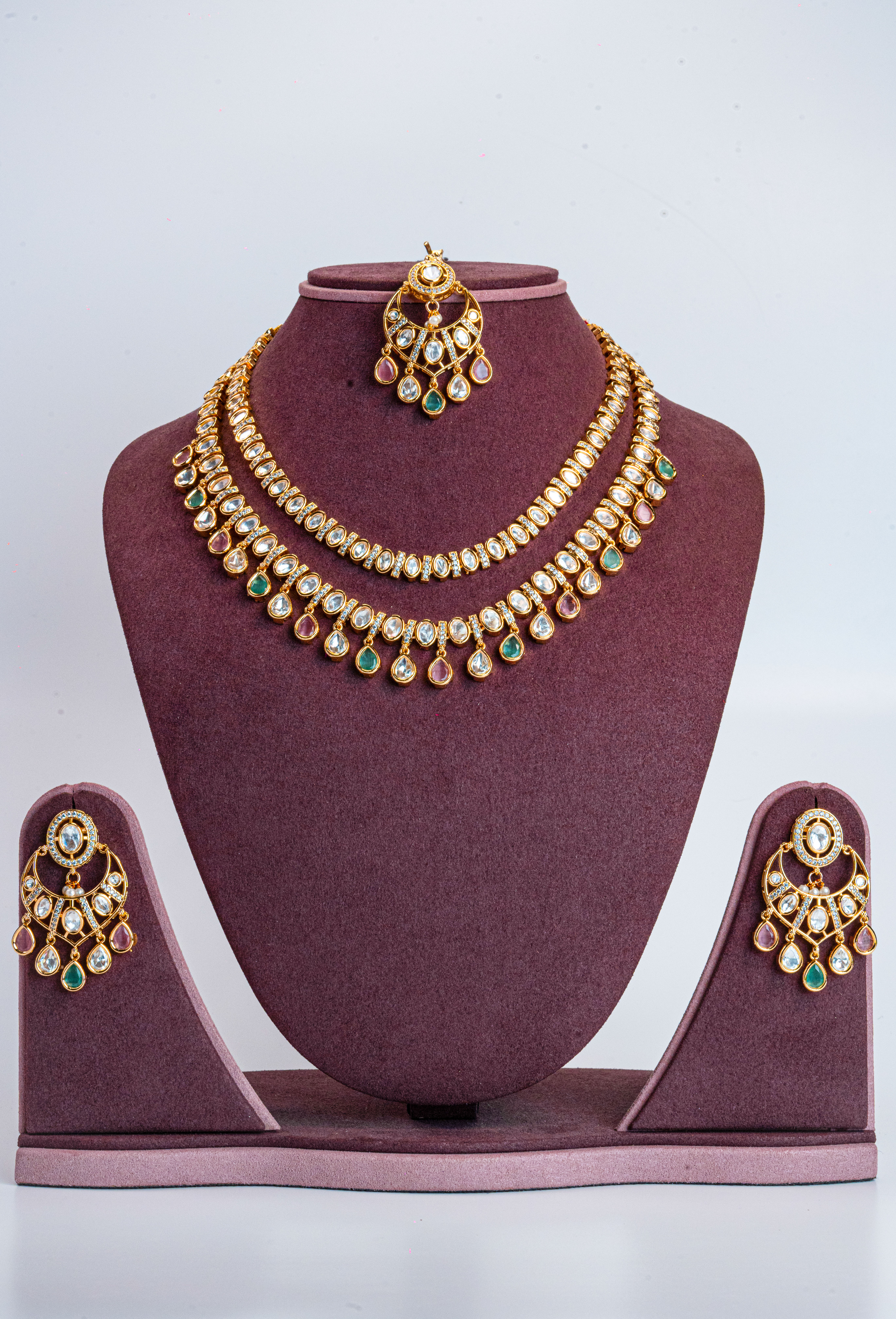 Multicolour CZ Kundan Necklace