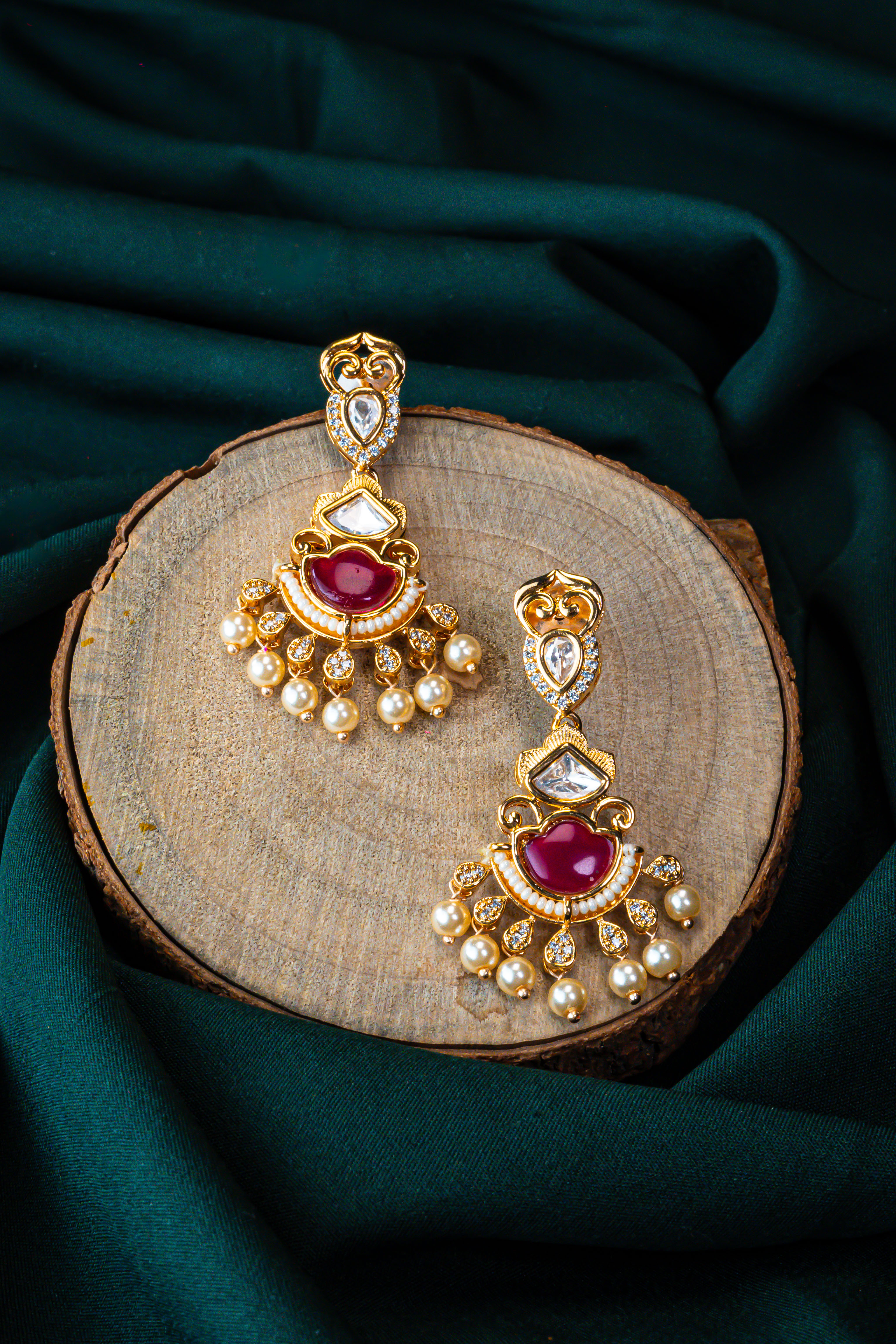 Ruby Meenakari Kundan Grace