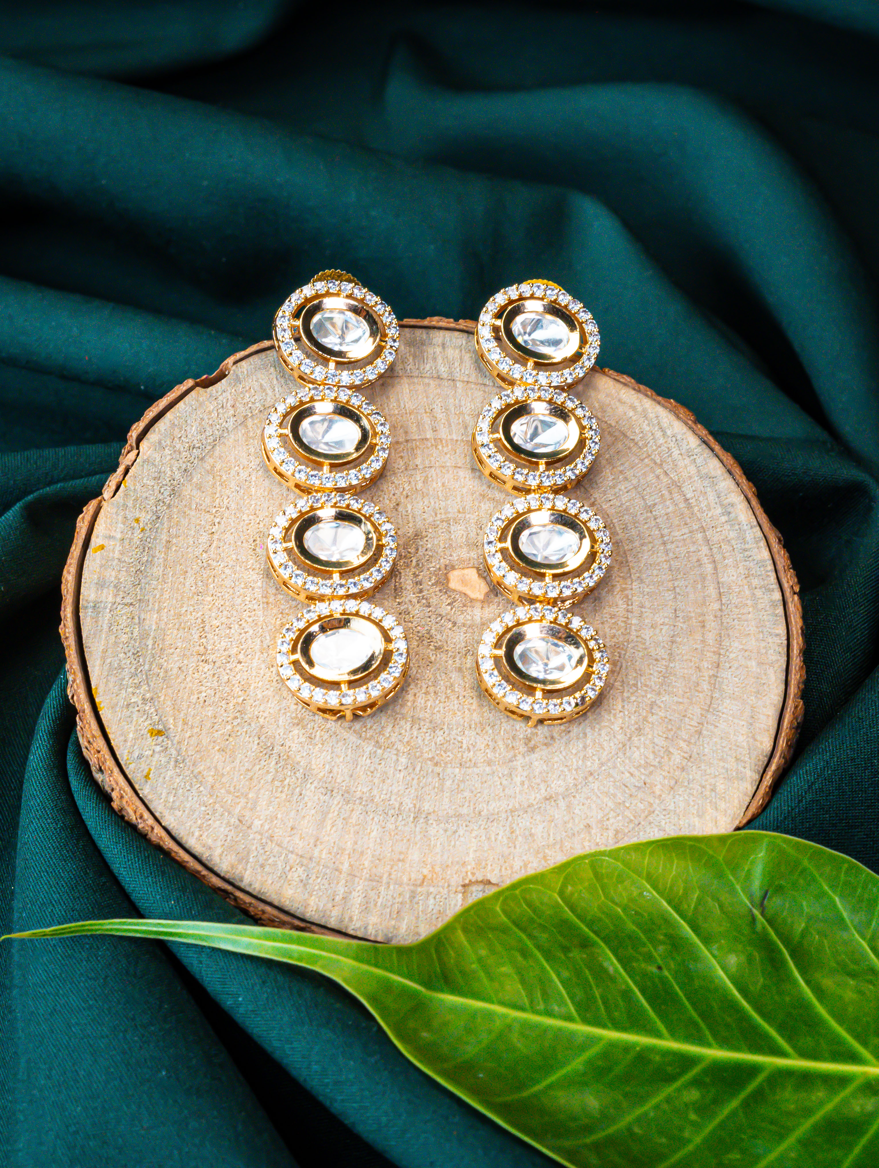 Ethereal Long Kundan Danglers