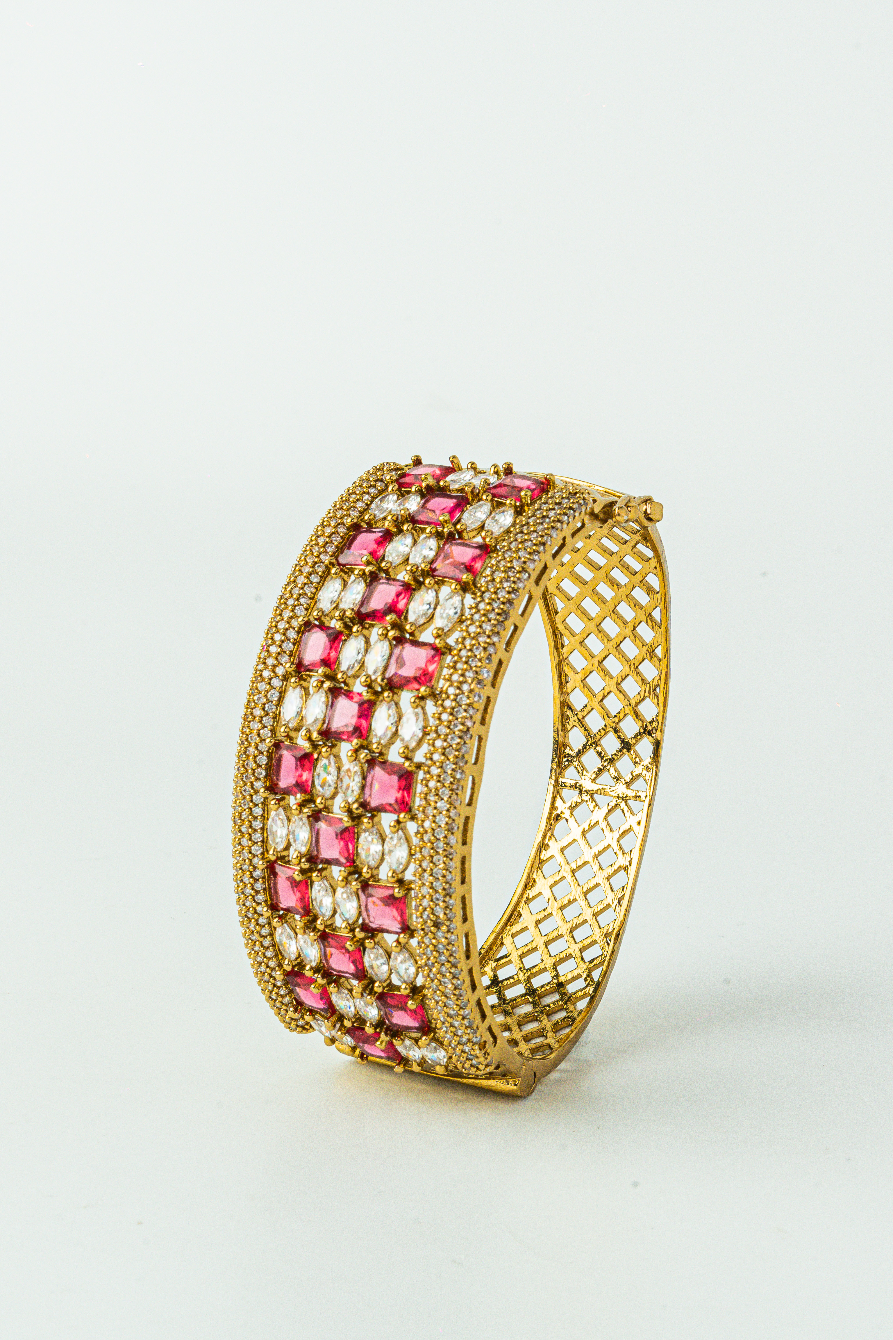 Ruby & White CZ Antique Bracelet