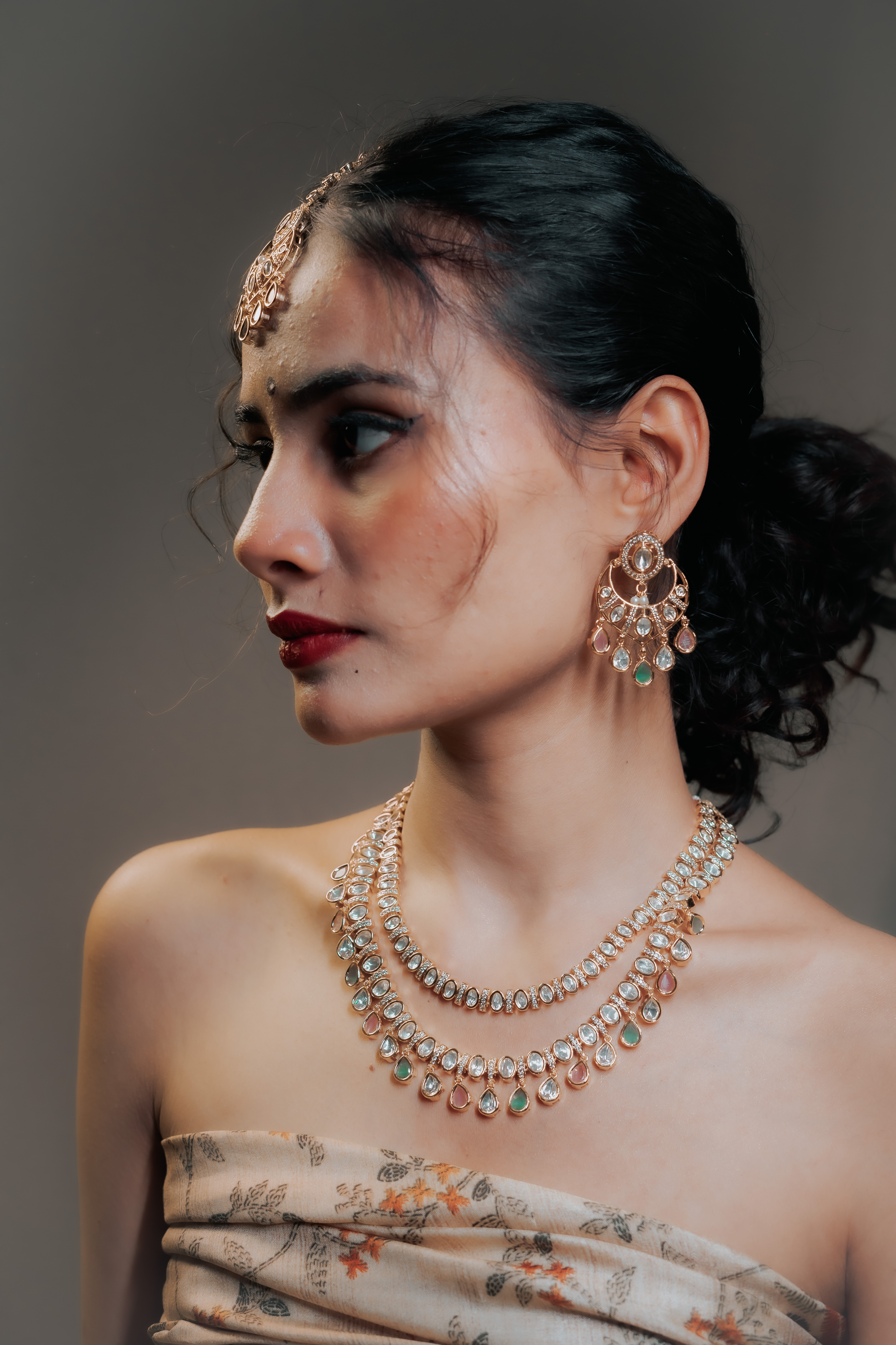 Multicolour CZ Kundan Necklace