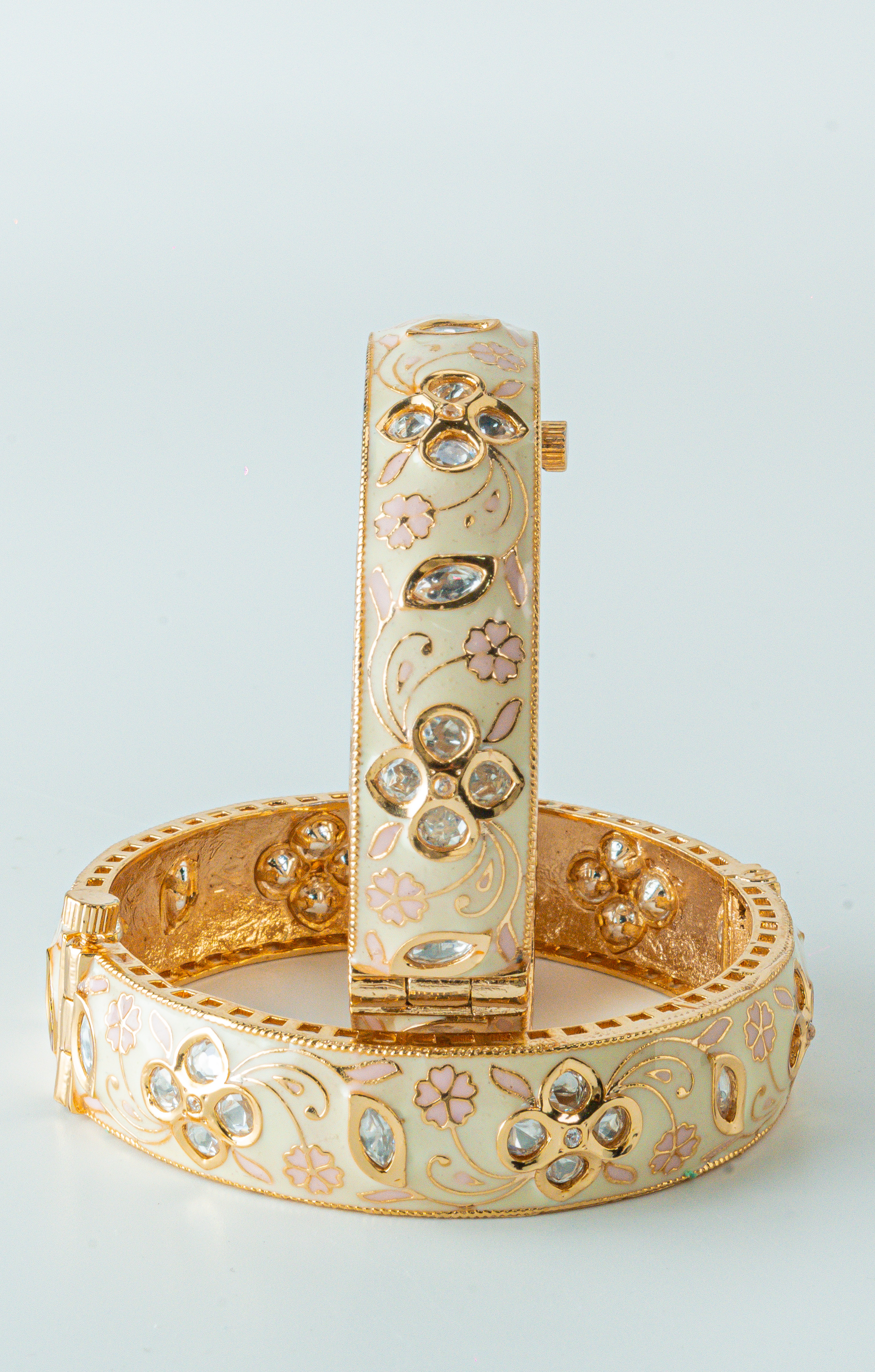 Enchanting Kundan Meenakari Screw Bangles