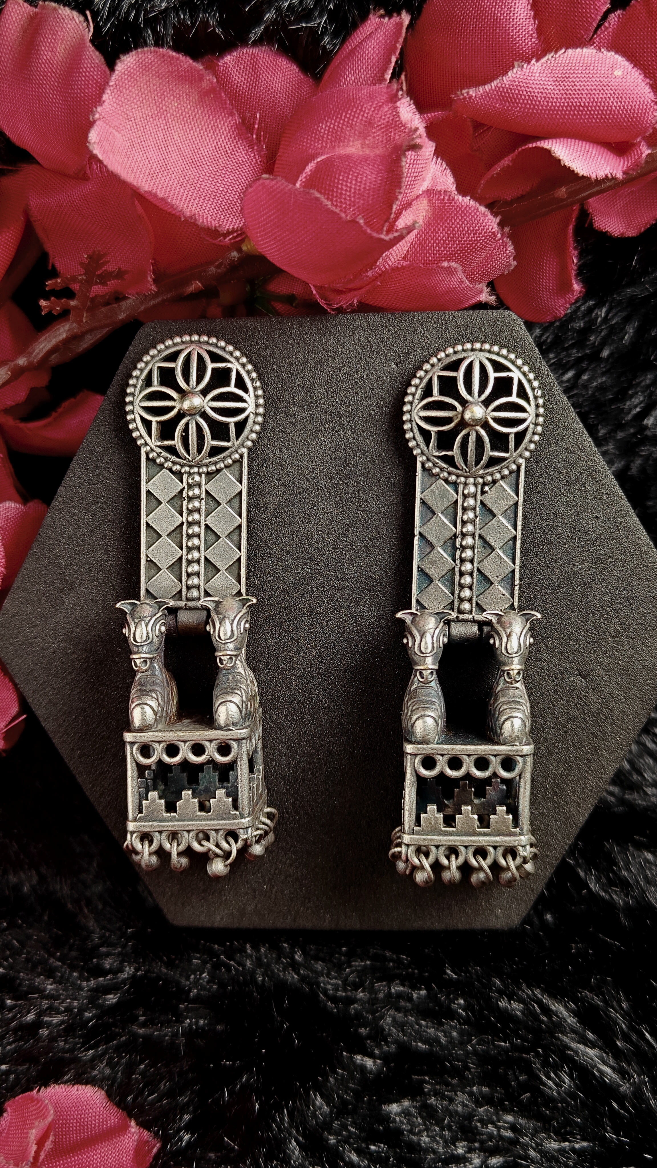 Nazaakat Tribal Pillar Charm Earrings