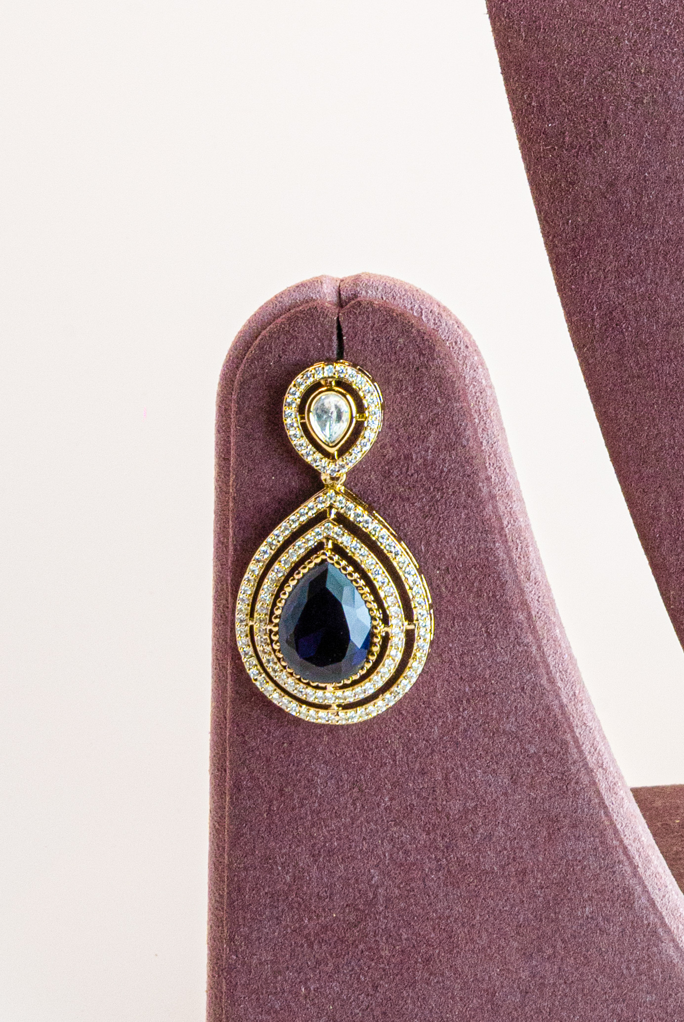 Antique Teardrop Blue Kundan Necklace