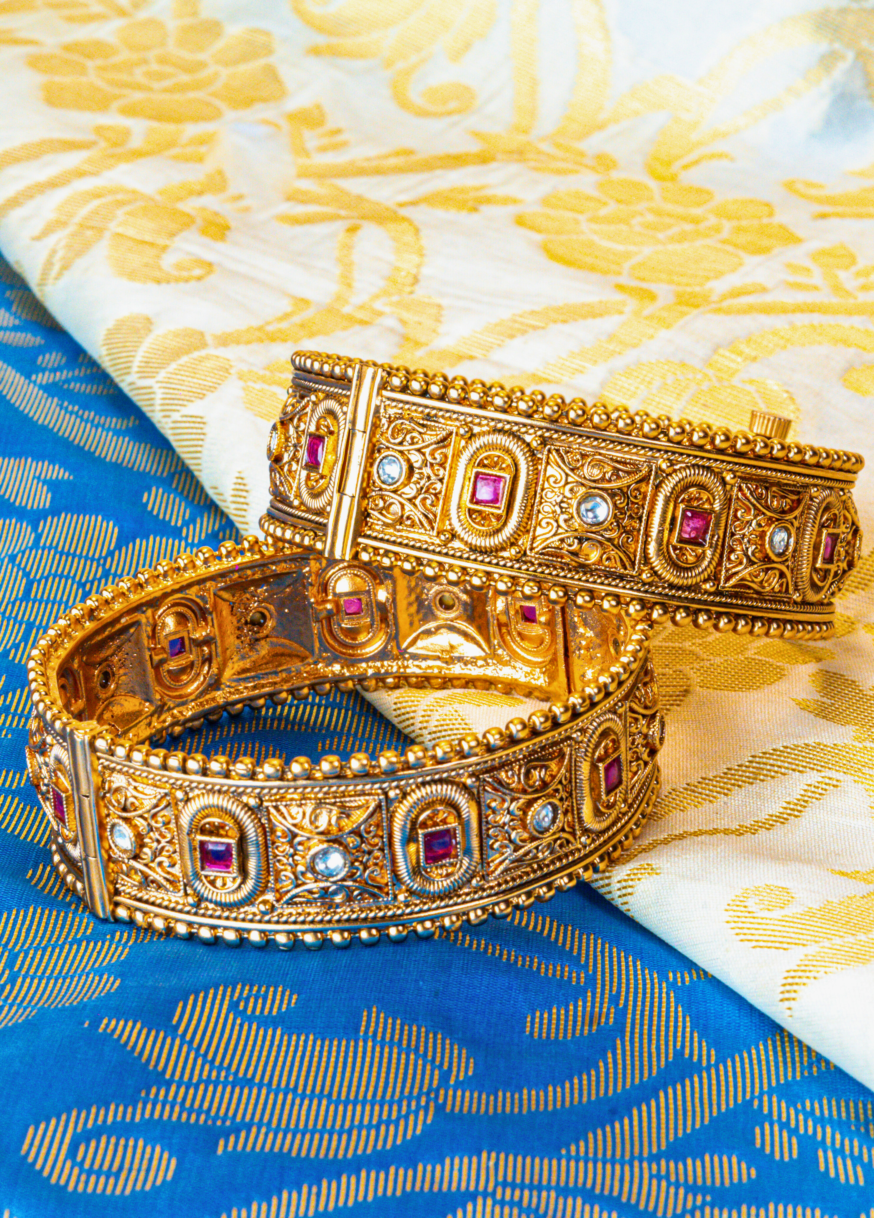 Kada Bangles with Ruby Stones 
