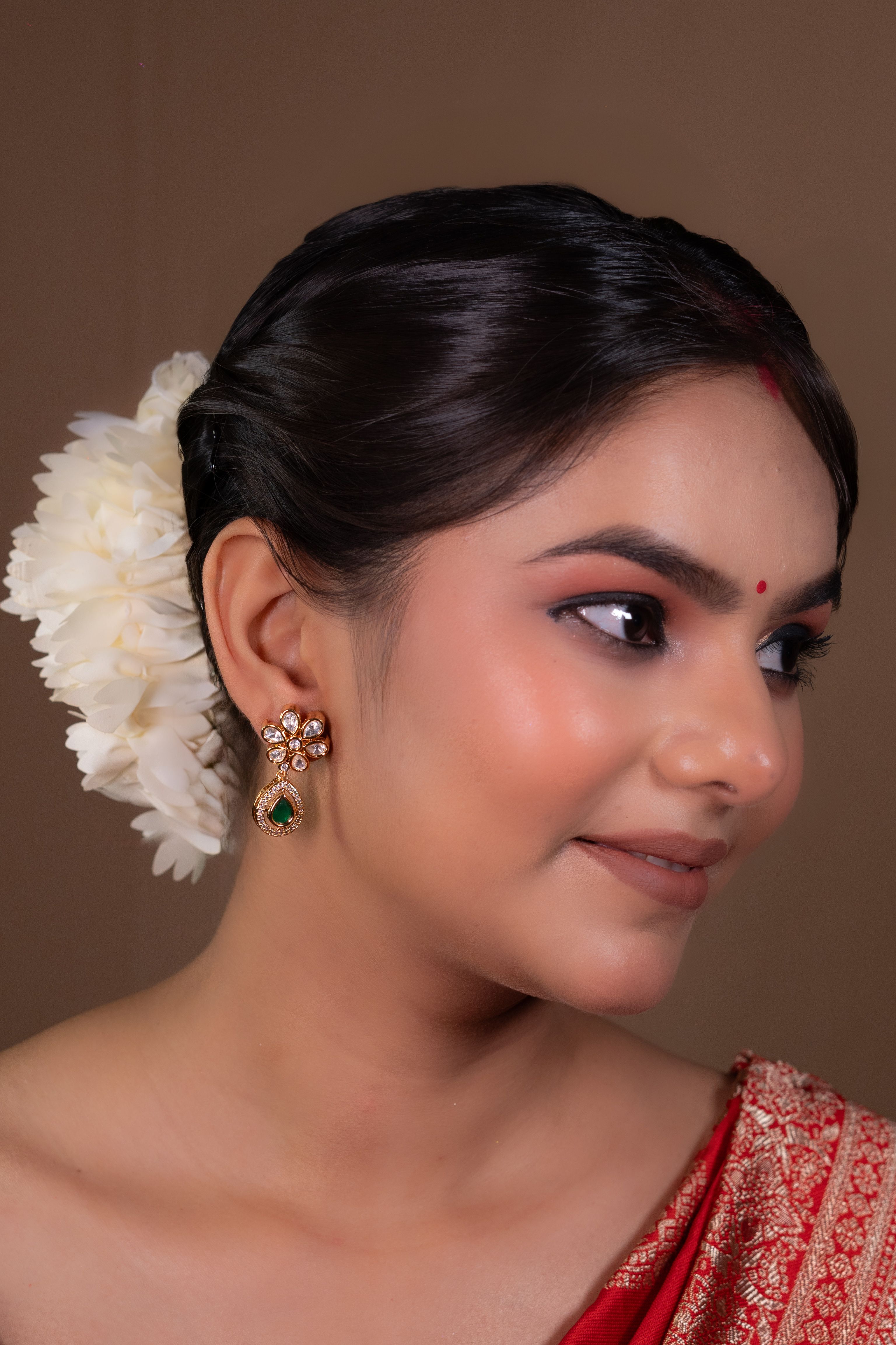 Verdant Grace Kundan Earrings