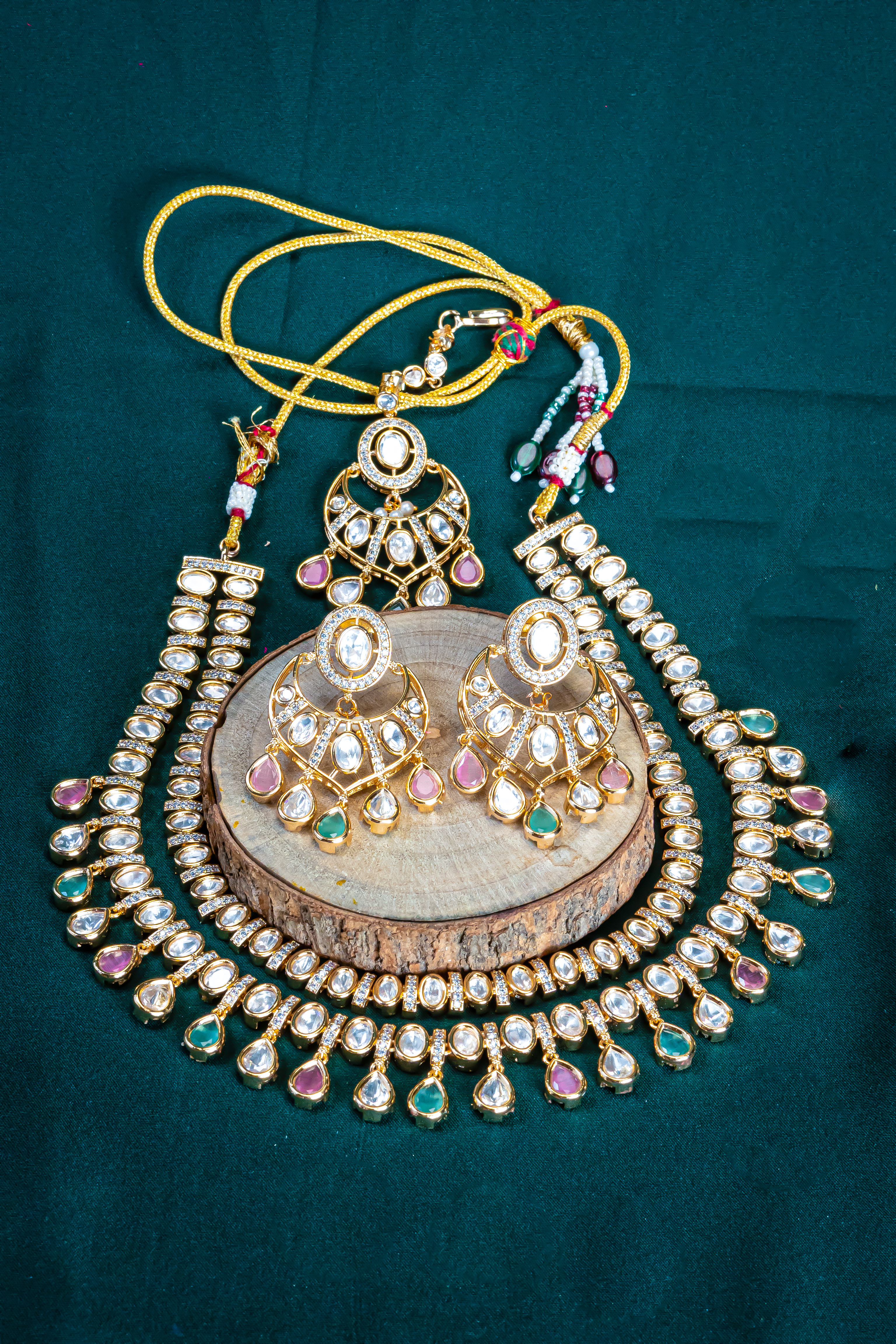 Multicolour CZ Kundan Necklace