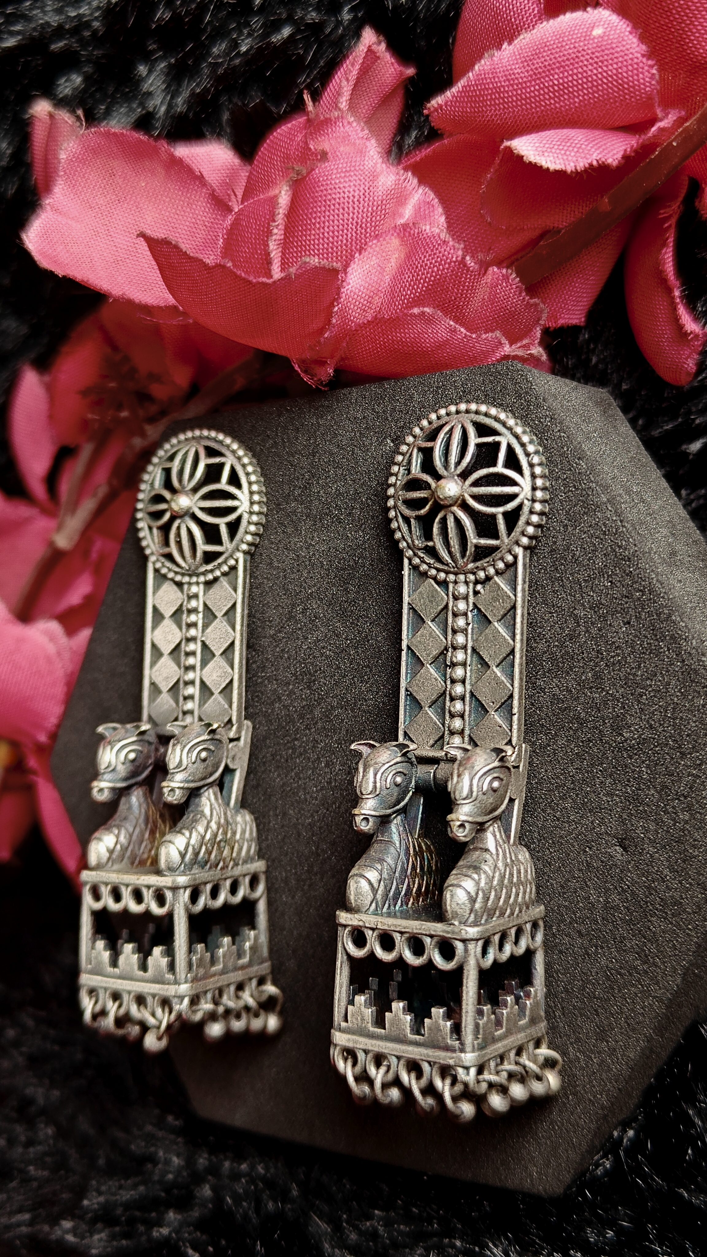 Nazaakat Tribal Pillar Charm Earrings
