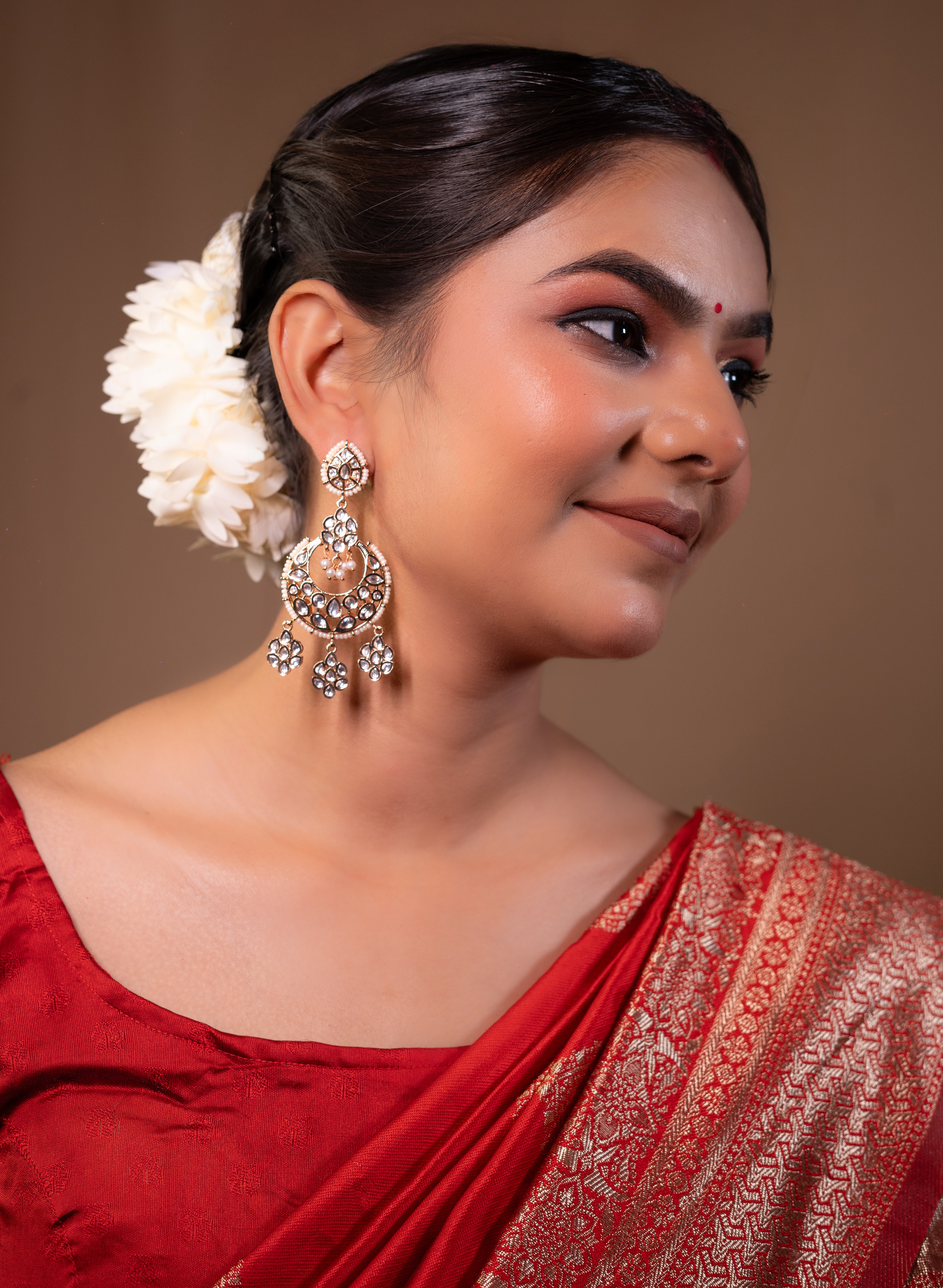 Gold Chand Baali Earrings