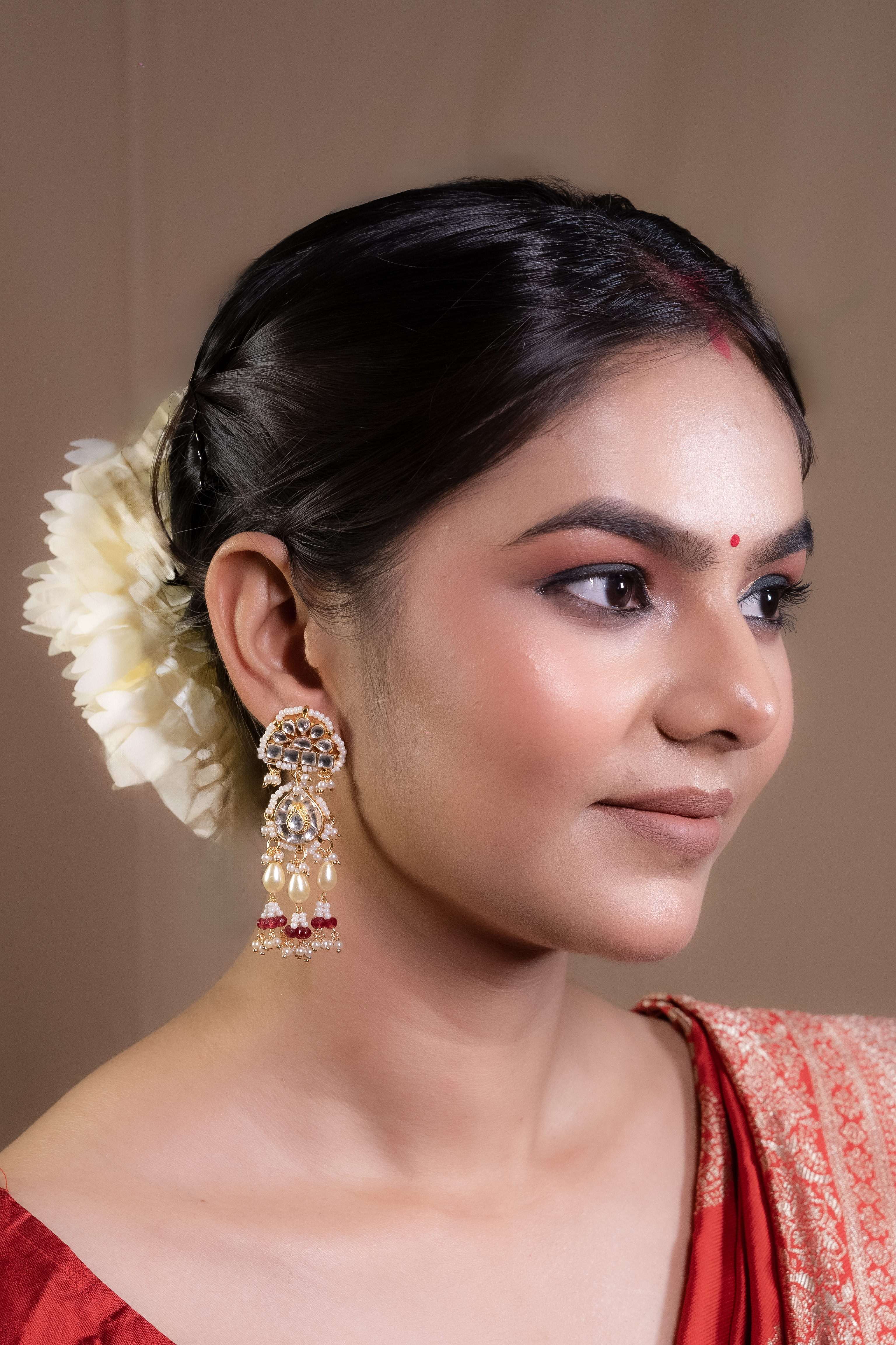 Regal Pearl Kundan Danglers