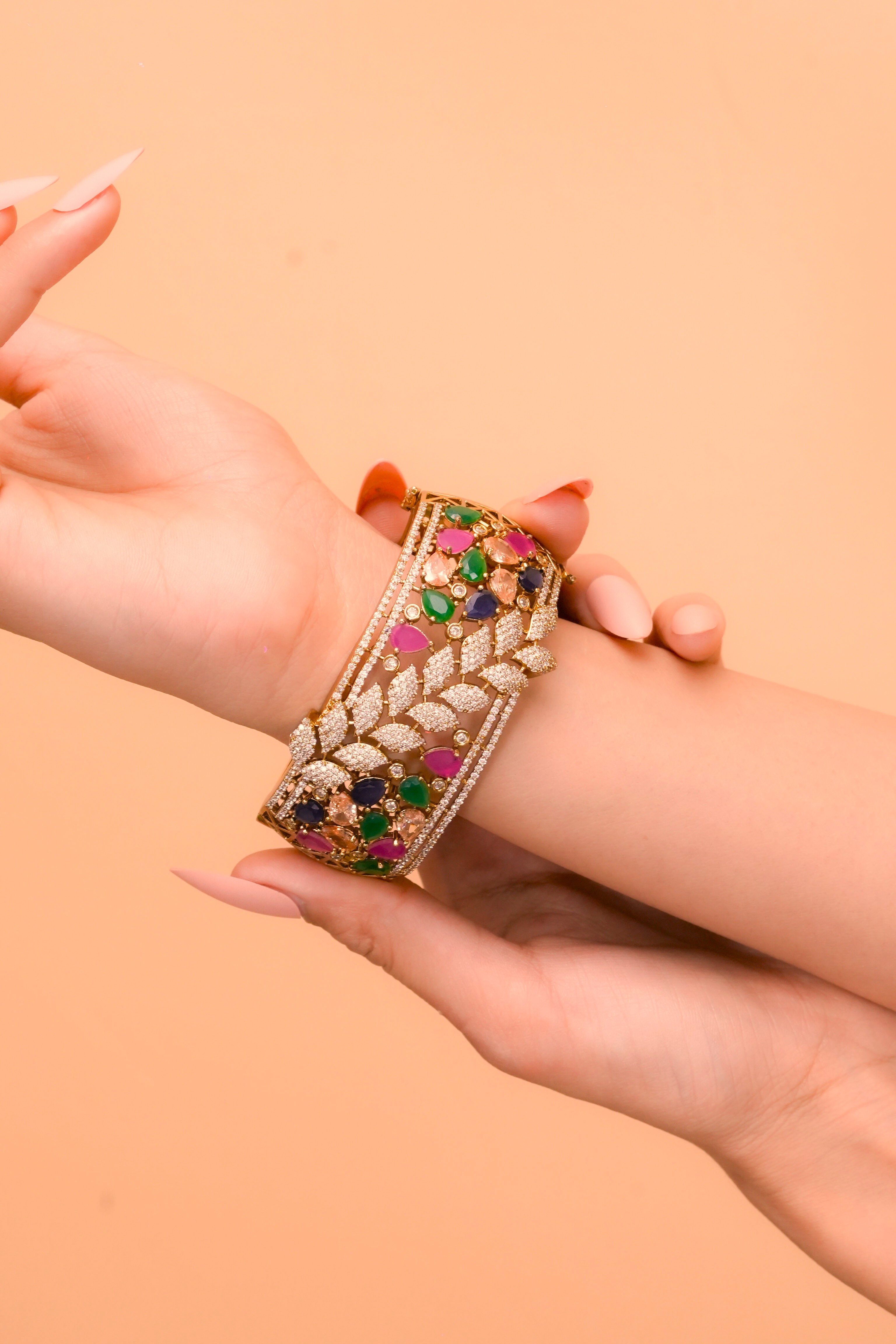 Multicolour CZ Antique Finish Bracelet