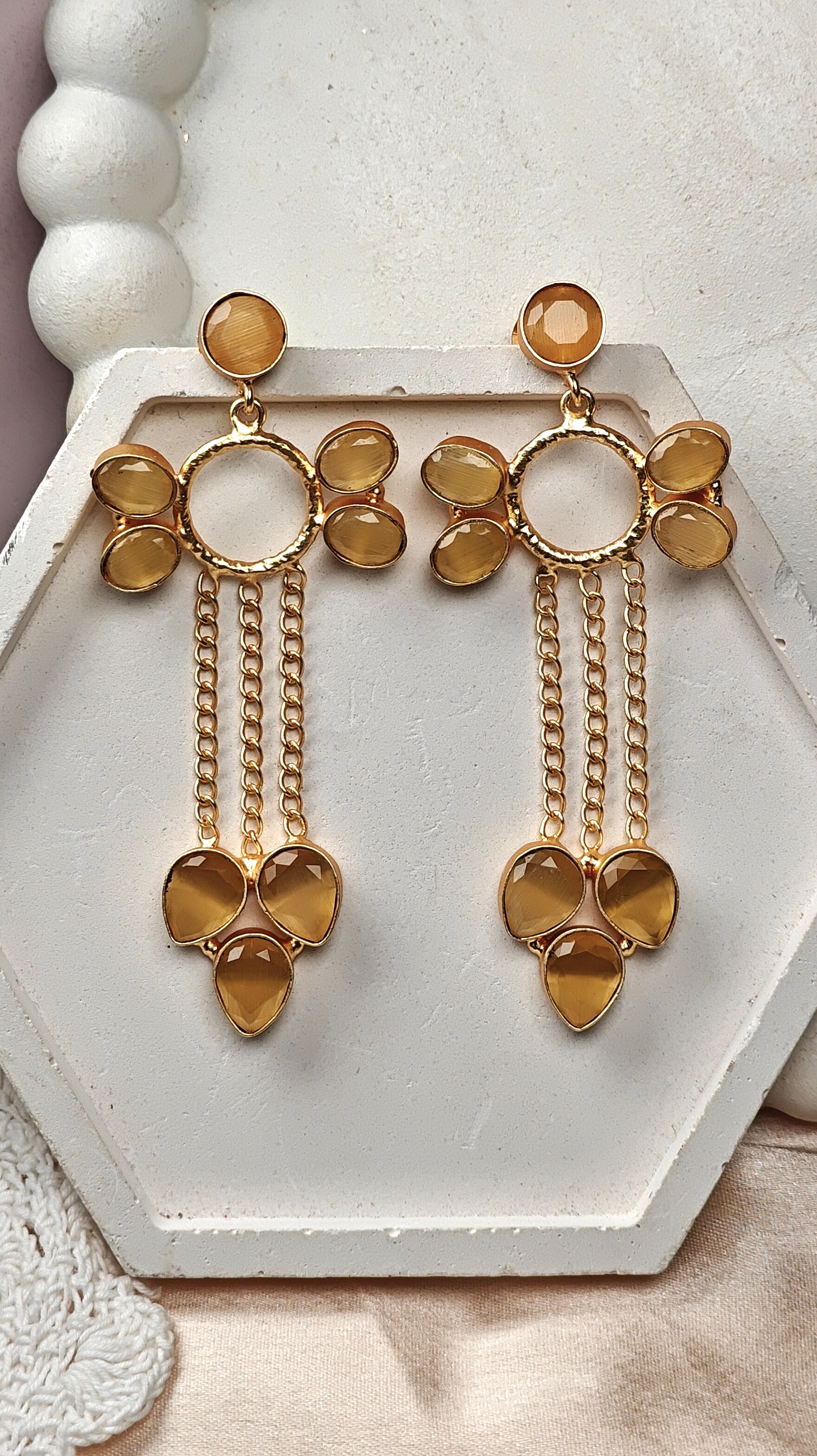 Royal Marigold Gold-Plated Dangle Earrings