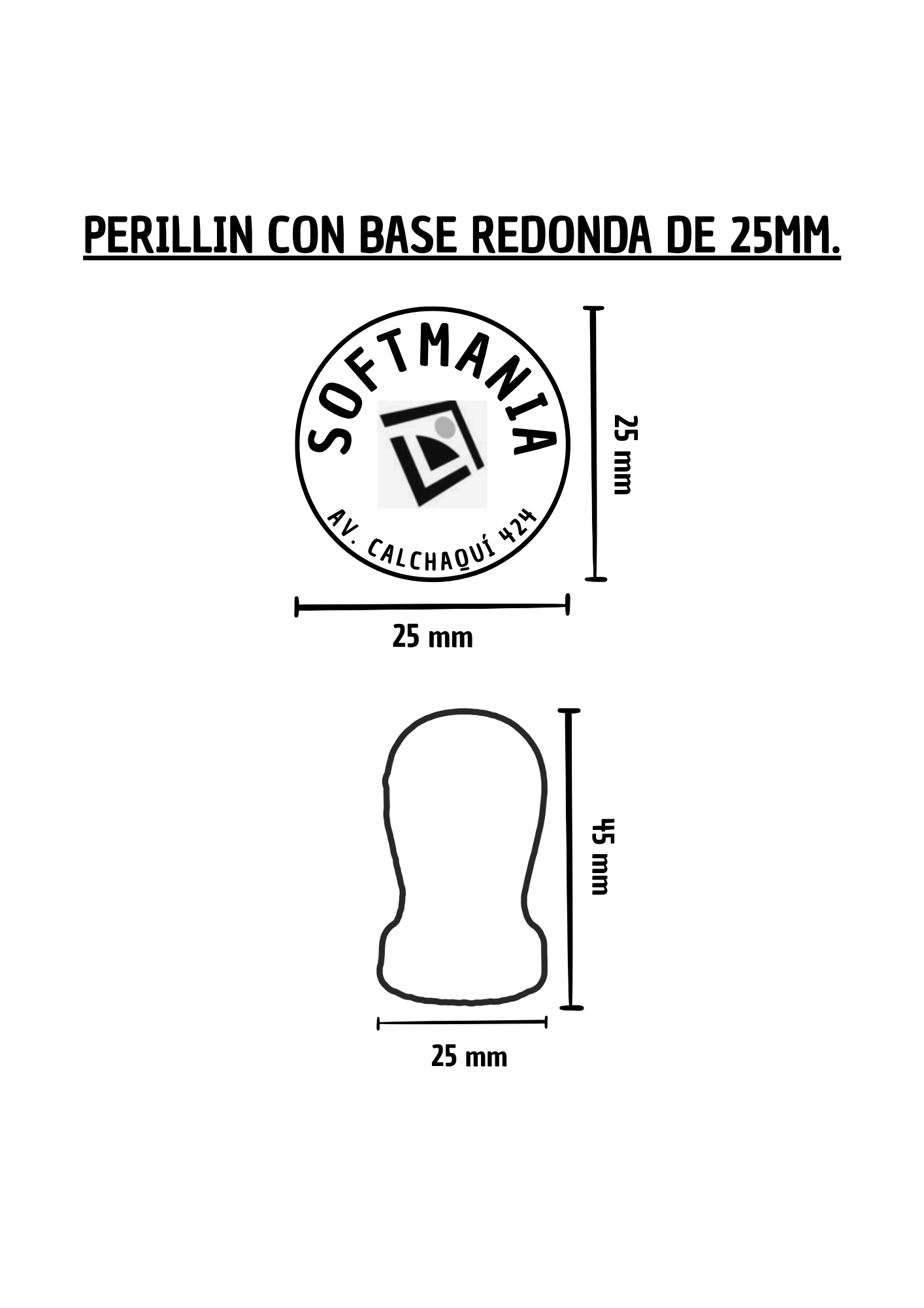 Perillin con Base redonda de 25 mm