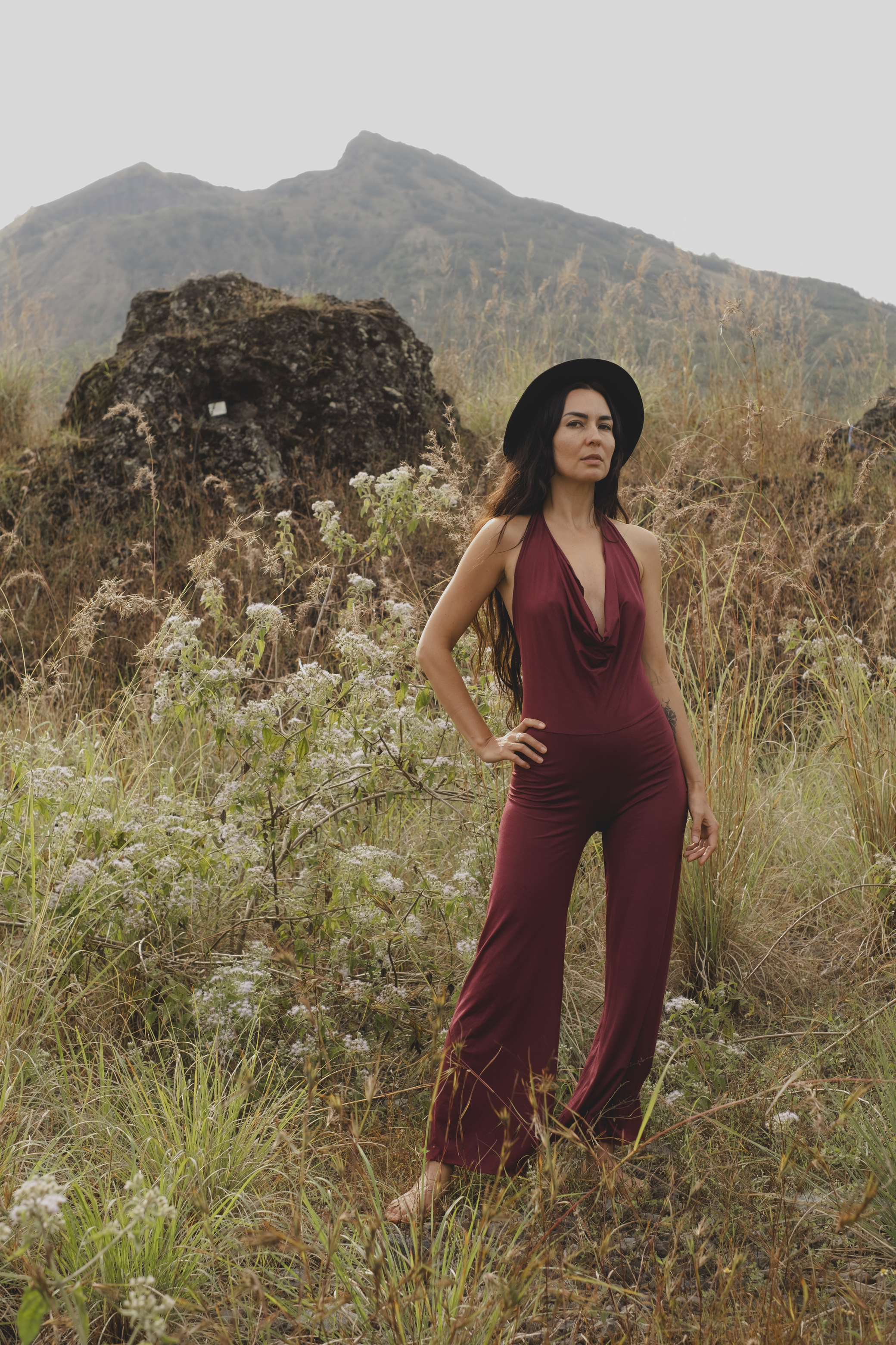 Boho Jumpsuit for Women – Backless Jumpsuit | EcoFlow™ Festival One Piece | Cowl Neck Wide-Leg Romper | Ethically Made in Bali