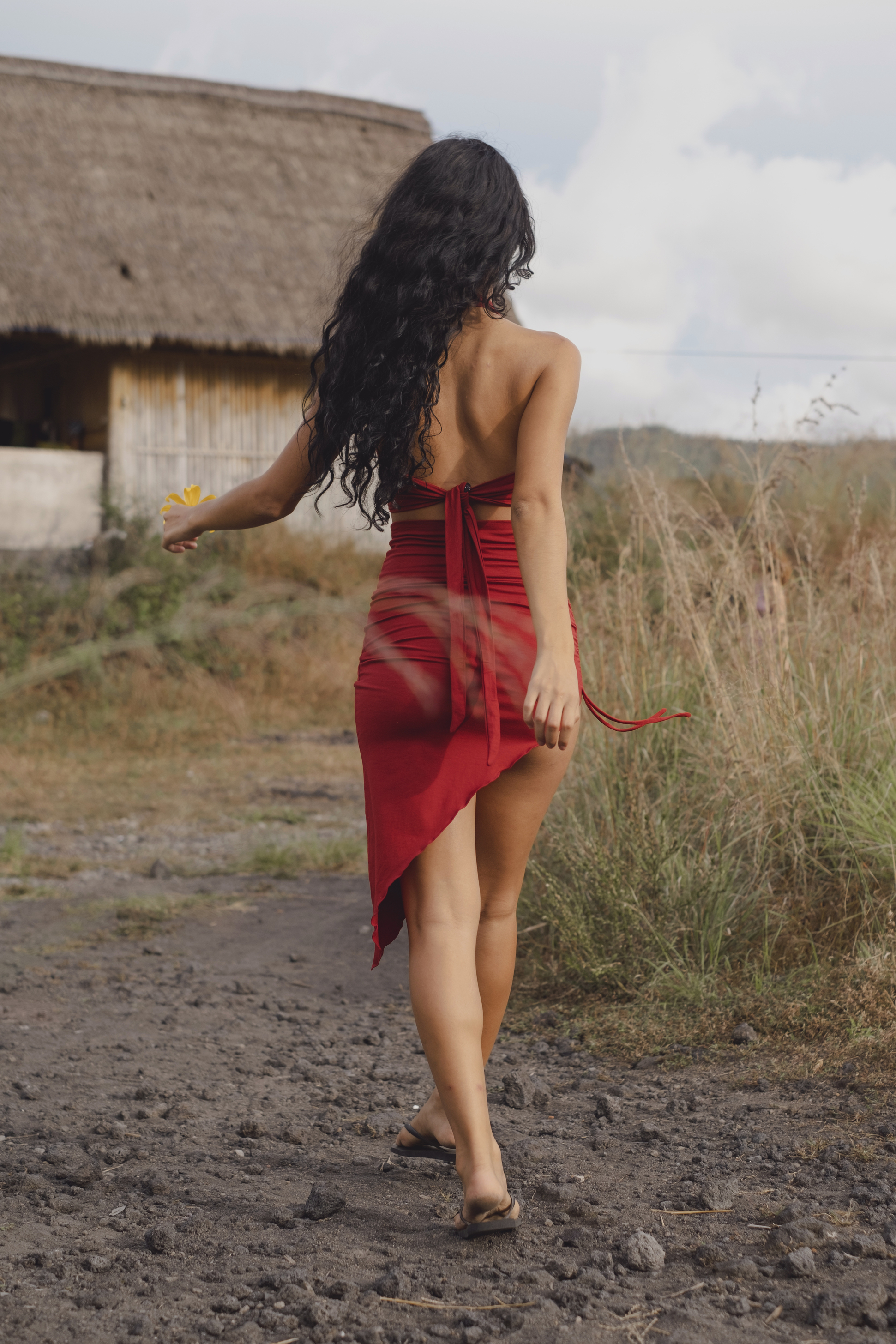 Venus Yoga Midi Skirt | Boho Asymmetrical Drawstring Skirt | Handmade High Waist Festival Skirt | Modal Dance Skirt | Retreat Wear