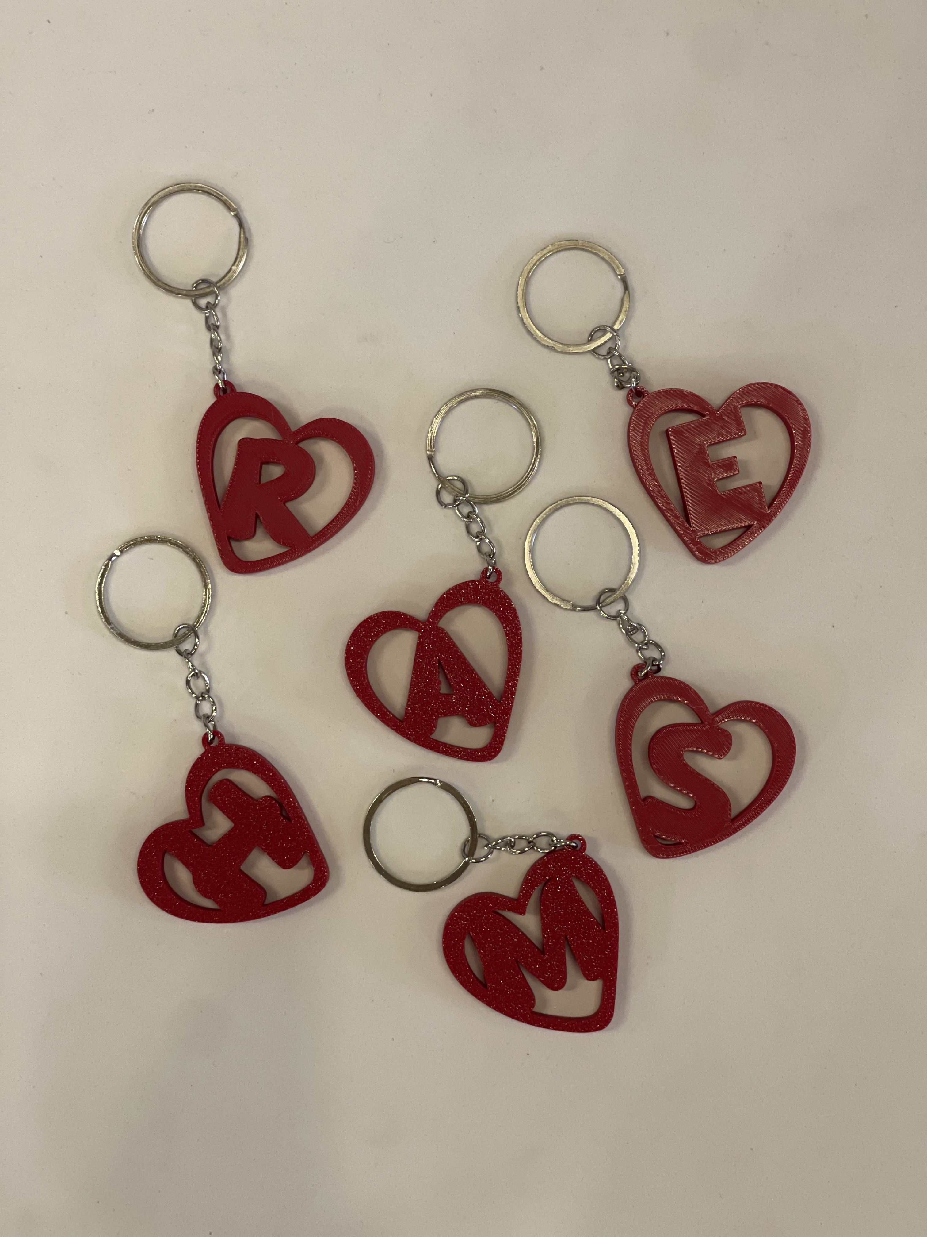 Heart Letter Keychains