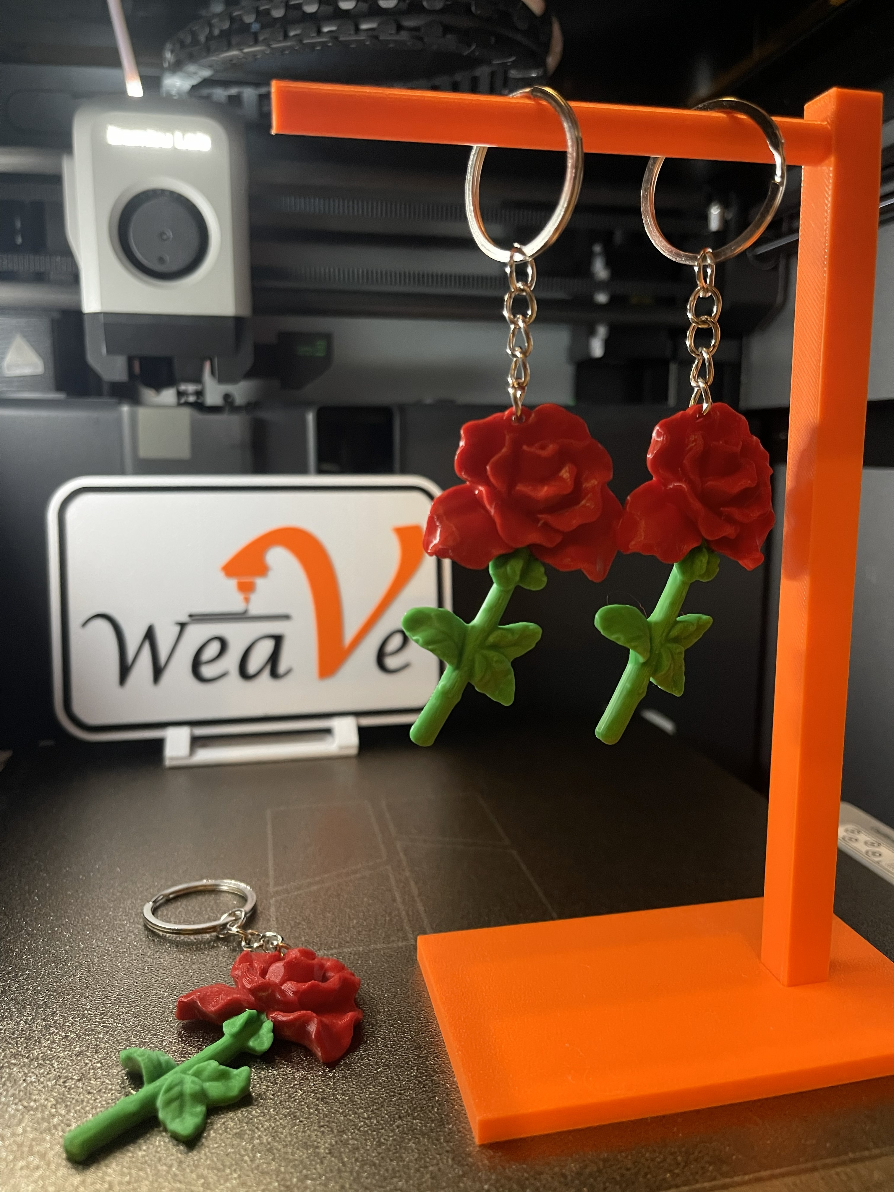 Rose Flower Keychain