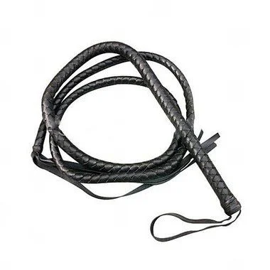 Chicote Couro Sintético 190cm Preto BDSM