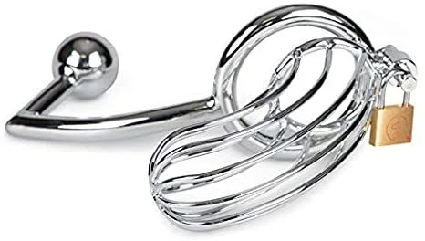 Cinto de Castidade Masculino Aço Inox Jaula com Cadeado
