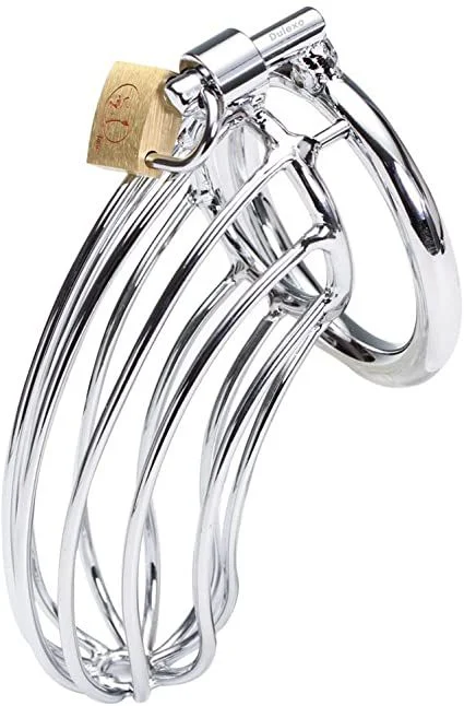 Cinto de Castidade Masculino Aço Inox Jaula com Cadeado