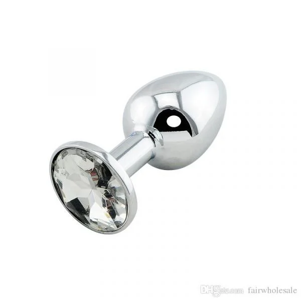 Plug Anal Jóia Precious Bullet Aço Inox Branca
