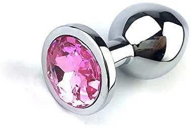 Plug Anal Jóia Precious Bullet Aço Inox Rosa