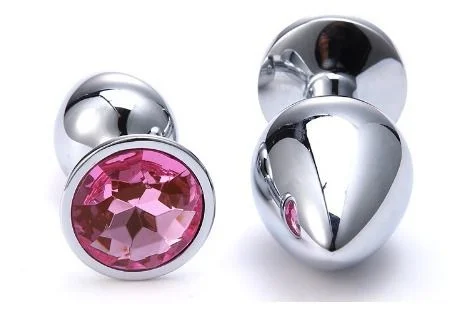 Plug Anal Jóia Precious Bullet Aço Inox Rosa