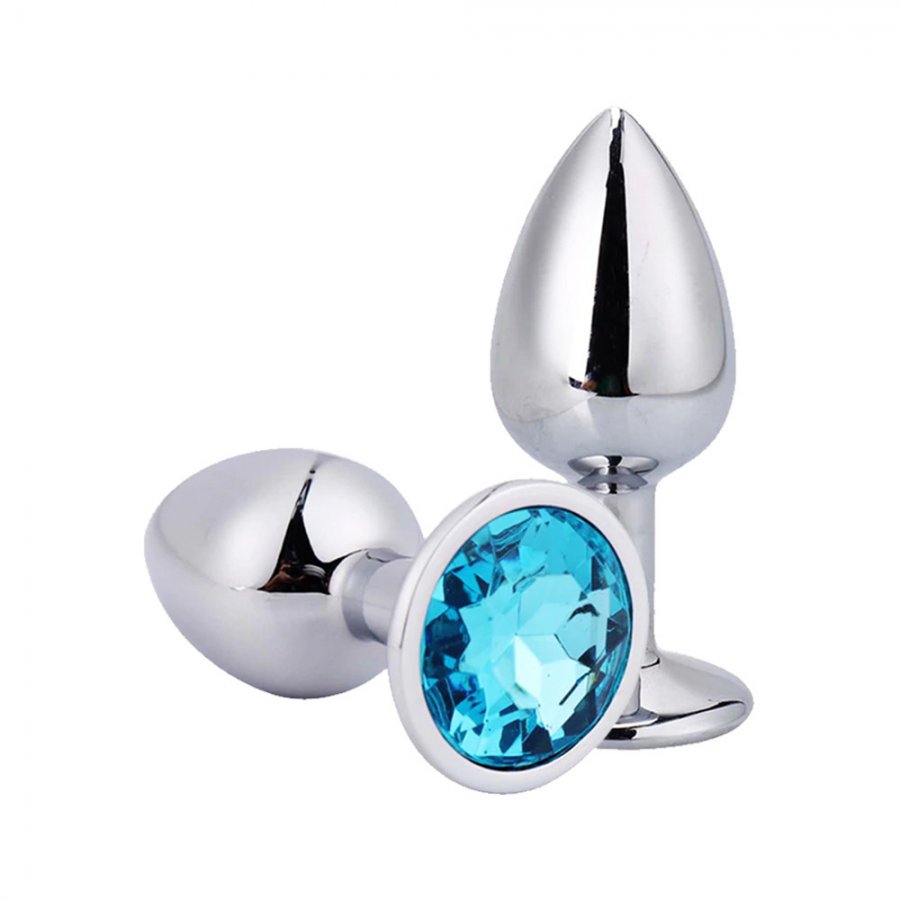 Plug Anal Jóia Precious Bullet Aço Inox Azul