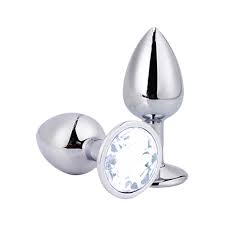 Plug Anal Jóia Precious Bullet Aço Inox Branca