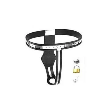 Cinto de Castidade Feminino de Aço Inox e silicone com dispositivo de bloqueio com 2 Cadeados