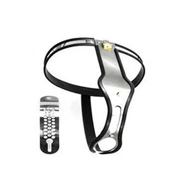 Cinto de Castidade Feminino de Aço Inox e silicone com dispositivo de bloqueio com 2 Cadeados
