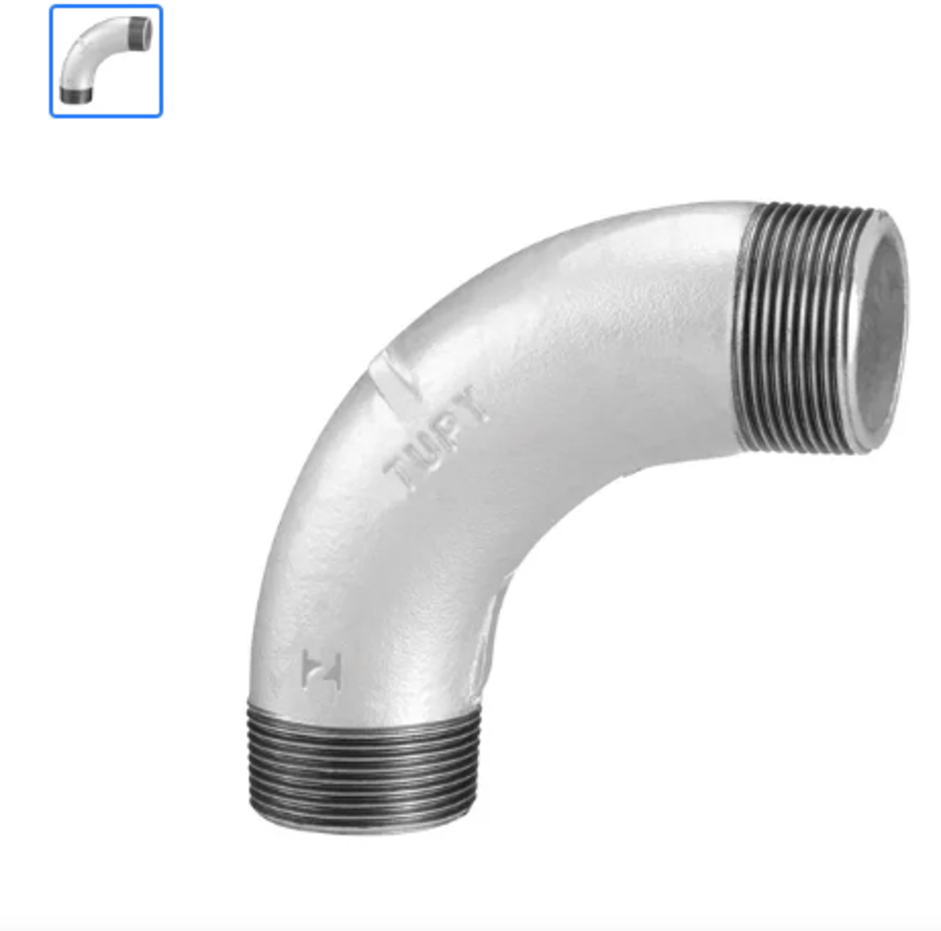 CURVA MACHO GALVANIZADA 1/4